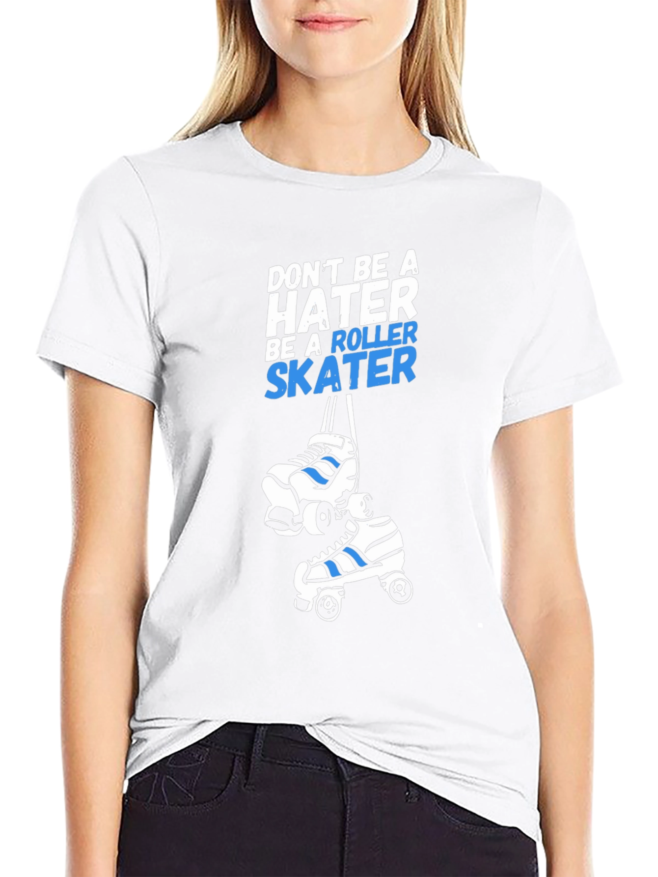 Black Roller Skater T-Shirt - Don't Be A Hater Tee view 9