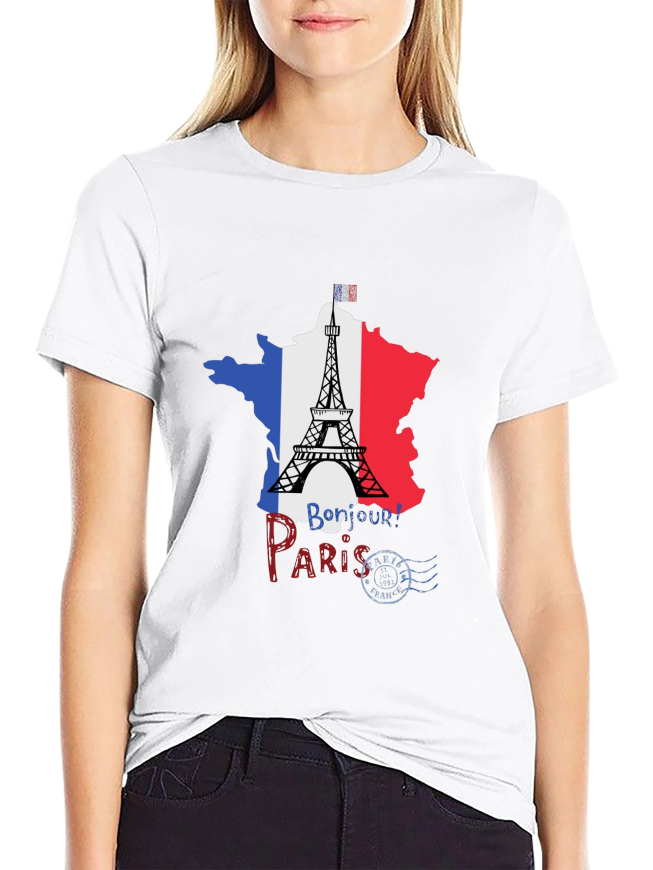 Paris France Eiffel Tower Black T-Shirt - 9