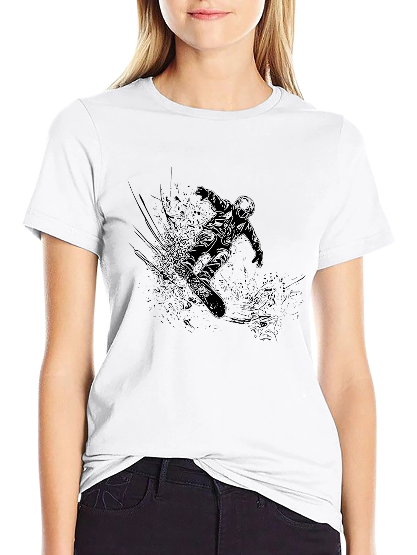 Black Black Snowboarder Graphic Tee view 9