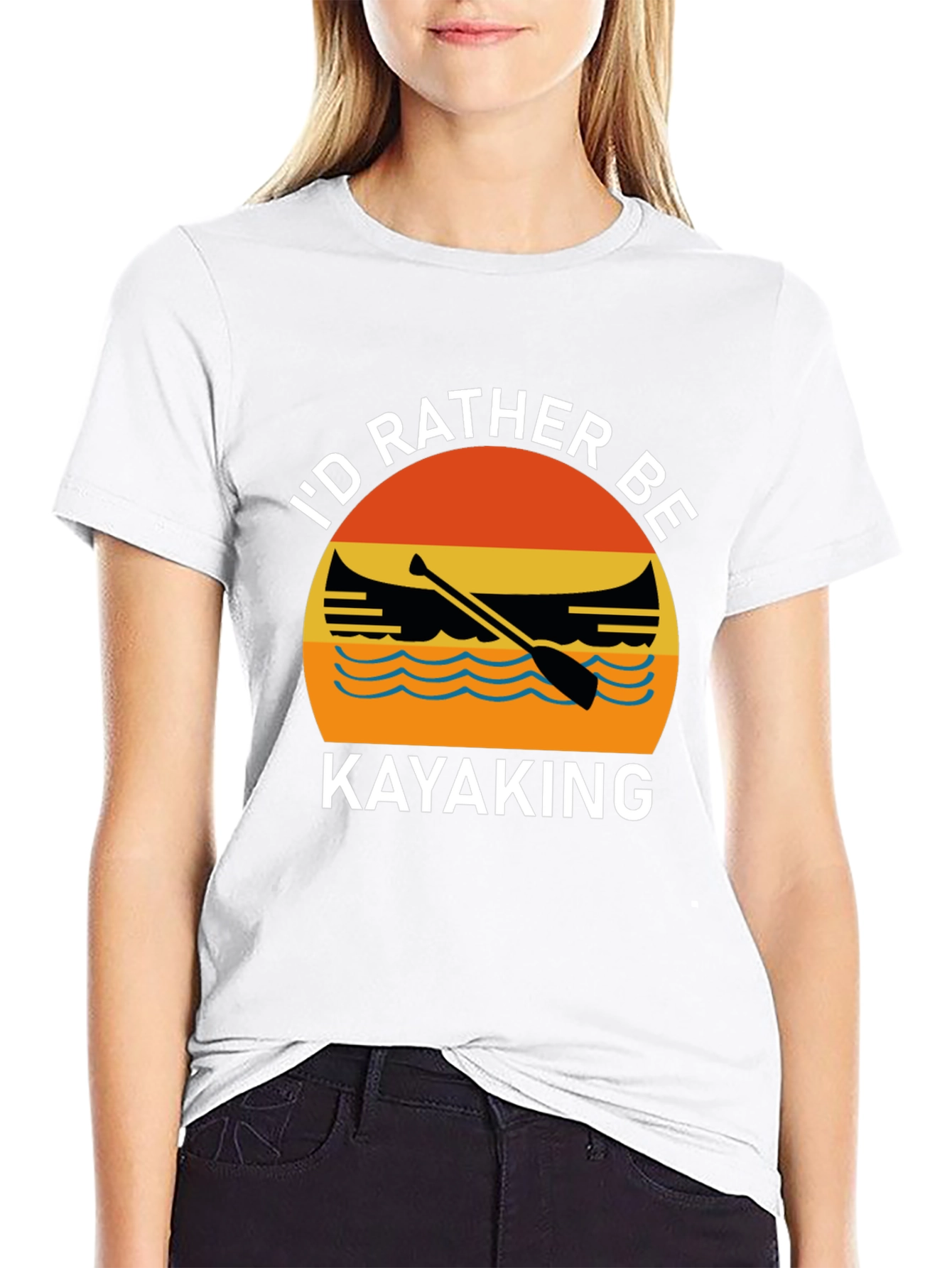 Black Kayaking Graphic T-Shirt view 9