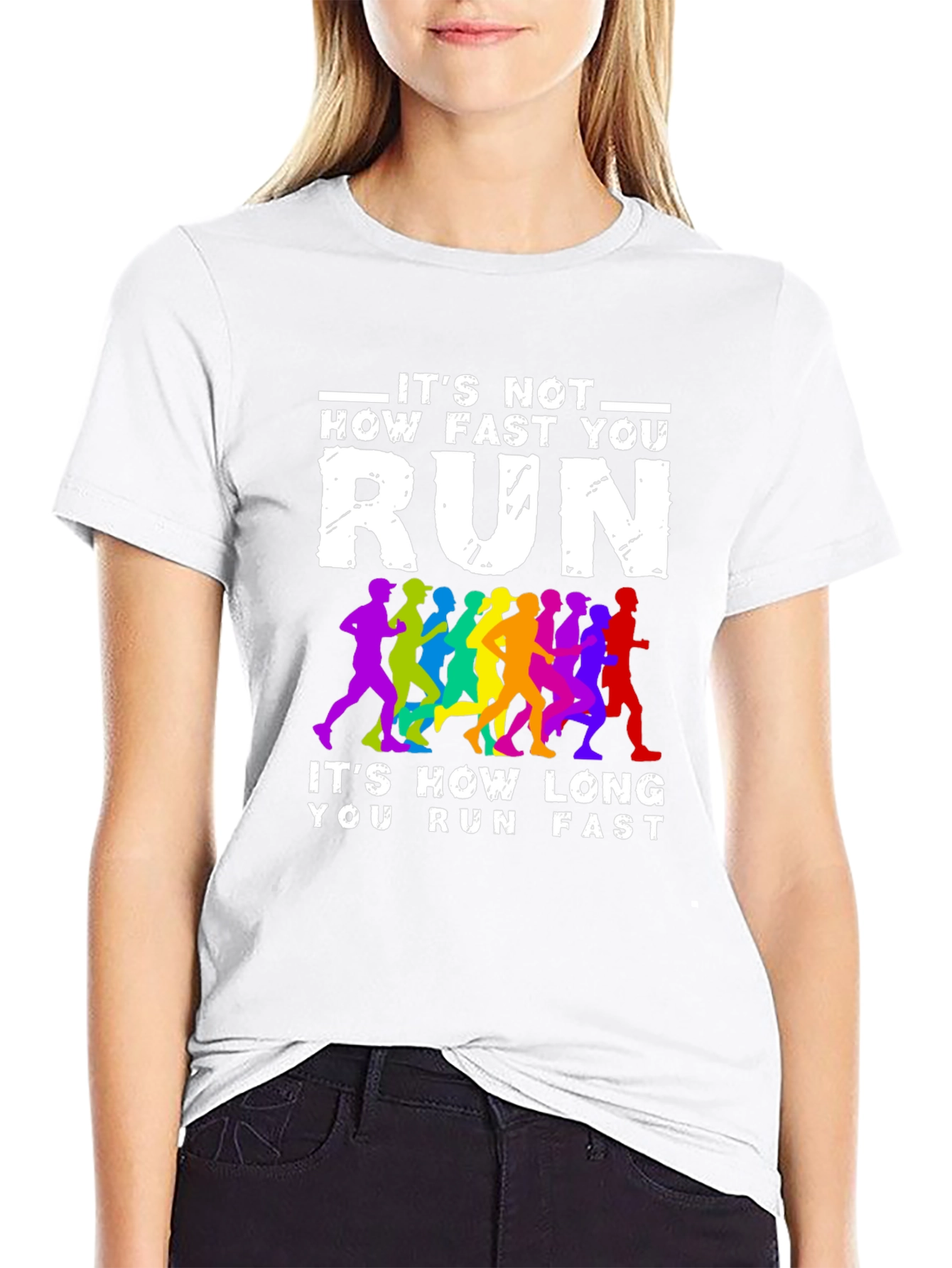 Black Running T-Shirt: It's Not How Fast You Run view 9