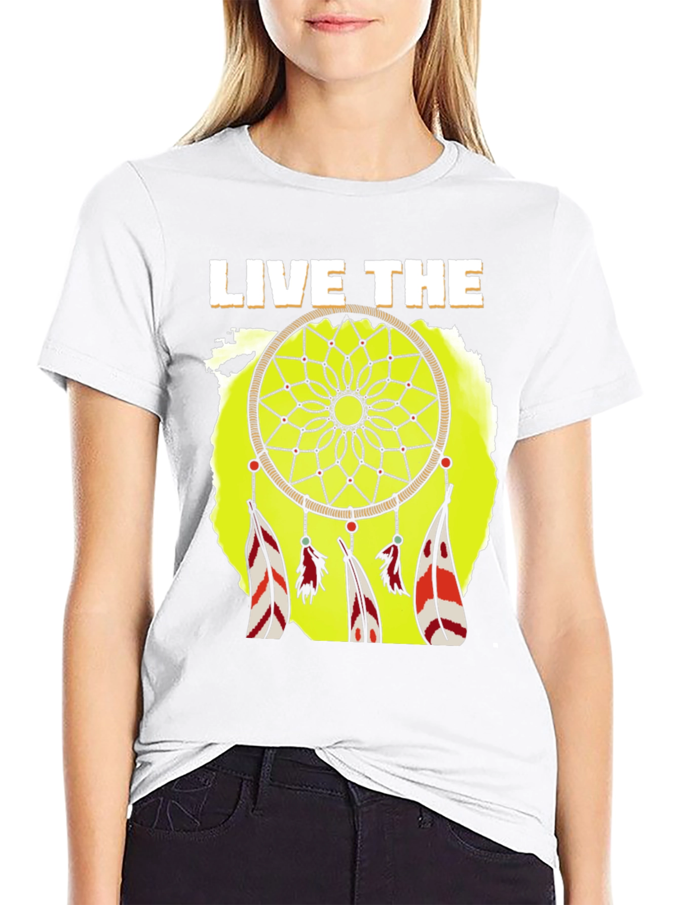 Black Live the Dreamcatcher T-Shirt - Black view 9