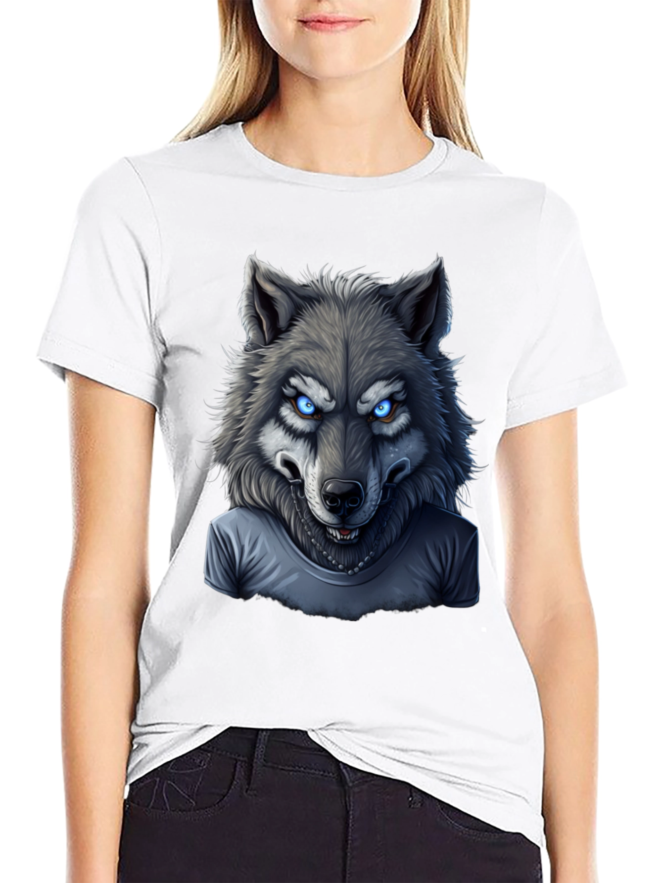 Black Wolf T-Shirt: Fierce Graphic Tee view 9