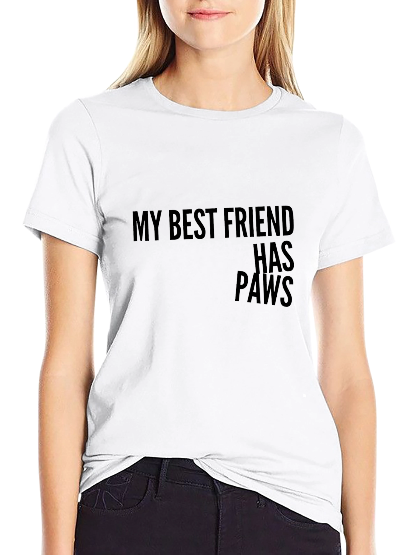 Black My Best Friend Has Paws T-Shirt - Unisex view 9