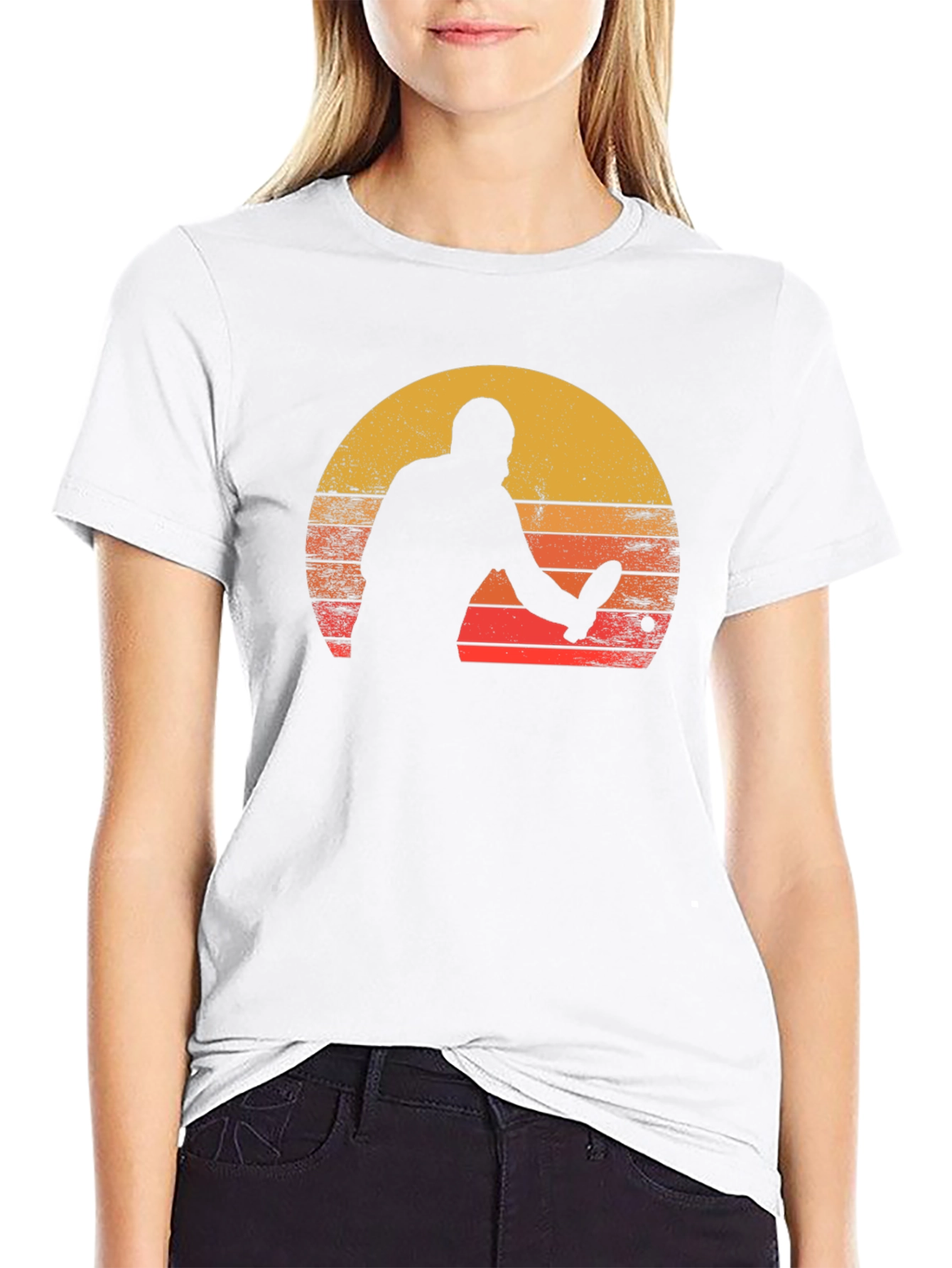 Black Retro Table Tennis Sunset Graphic Tee view 9
