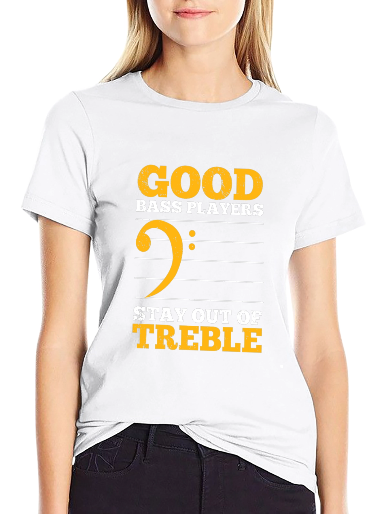 Black Good Bass Players Stay Out of Treble T-Shirt view 9