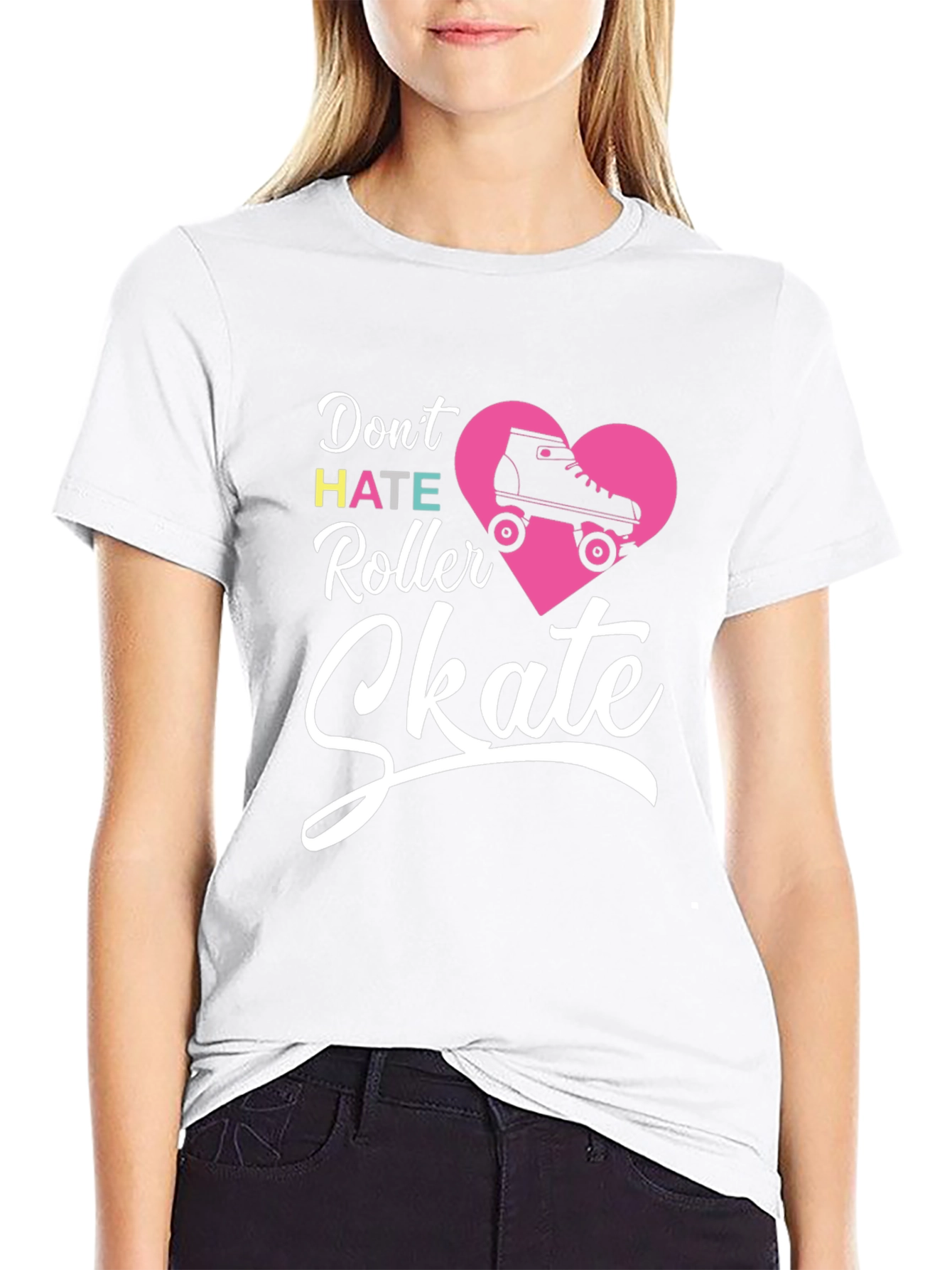 Black Don't Hate Roller Skate T-Shirt view 9