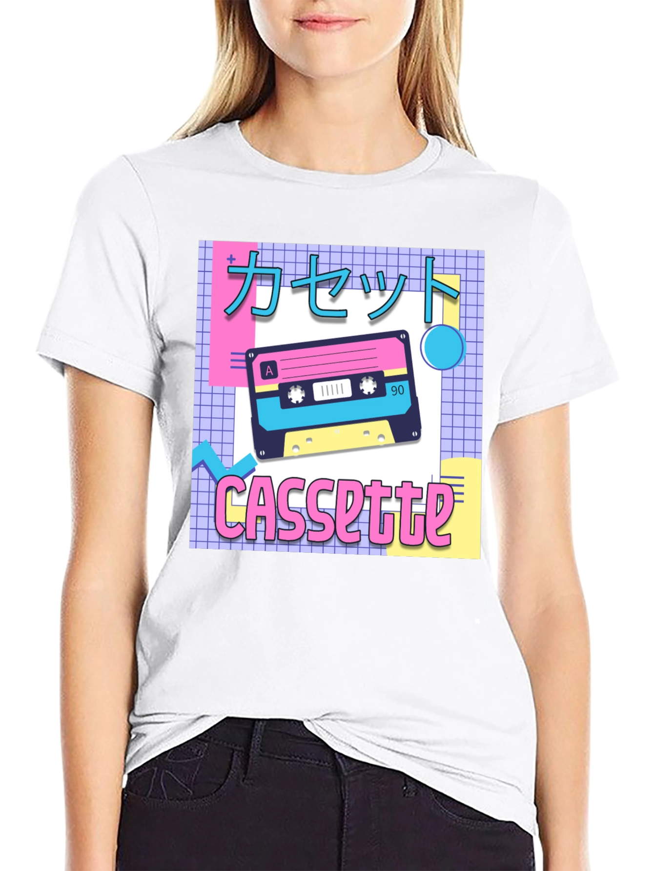 Black Retro Cassette Tape T-Shirt - 90s Aesthetic view 9