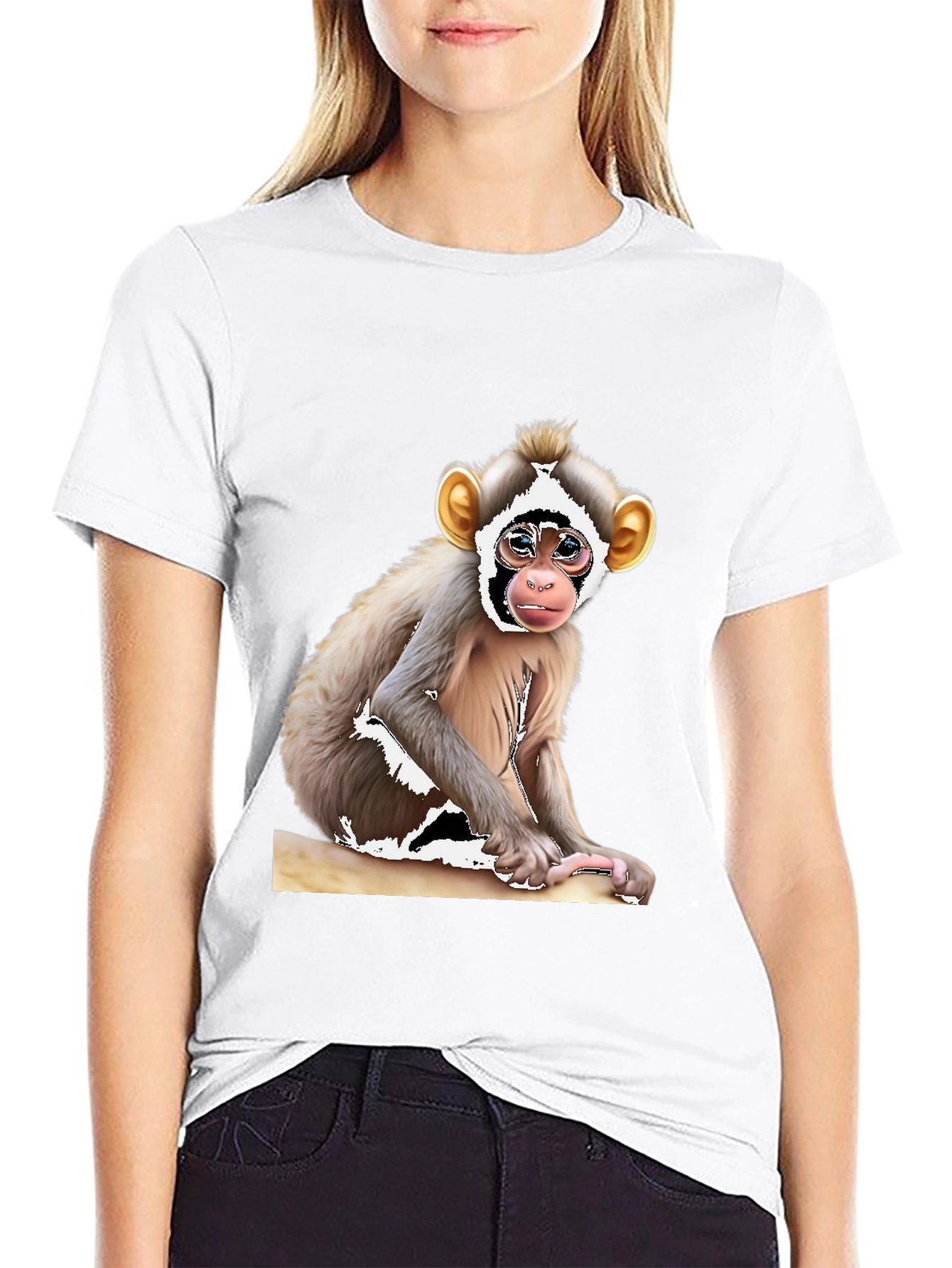 Black Monkey Graphic T-Shirt - Black Cotton Tee view 9