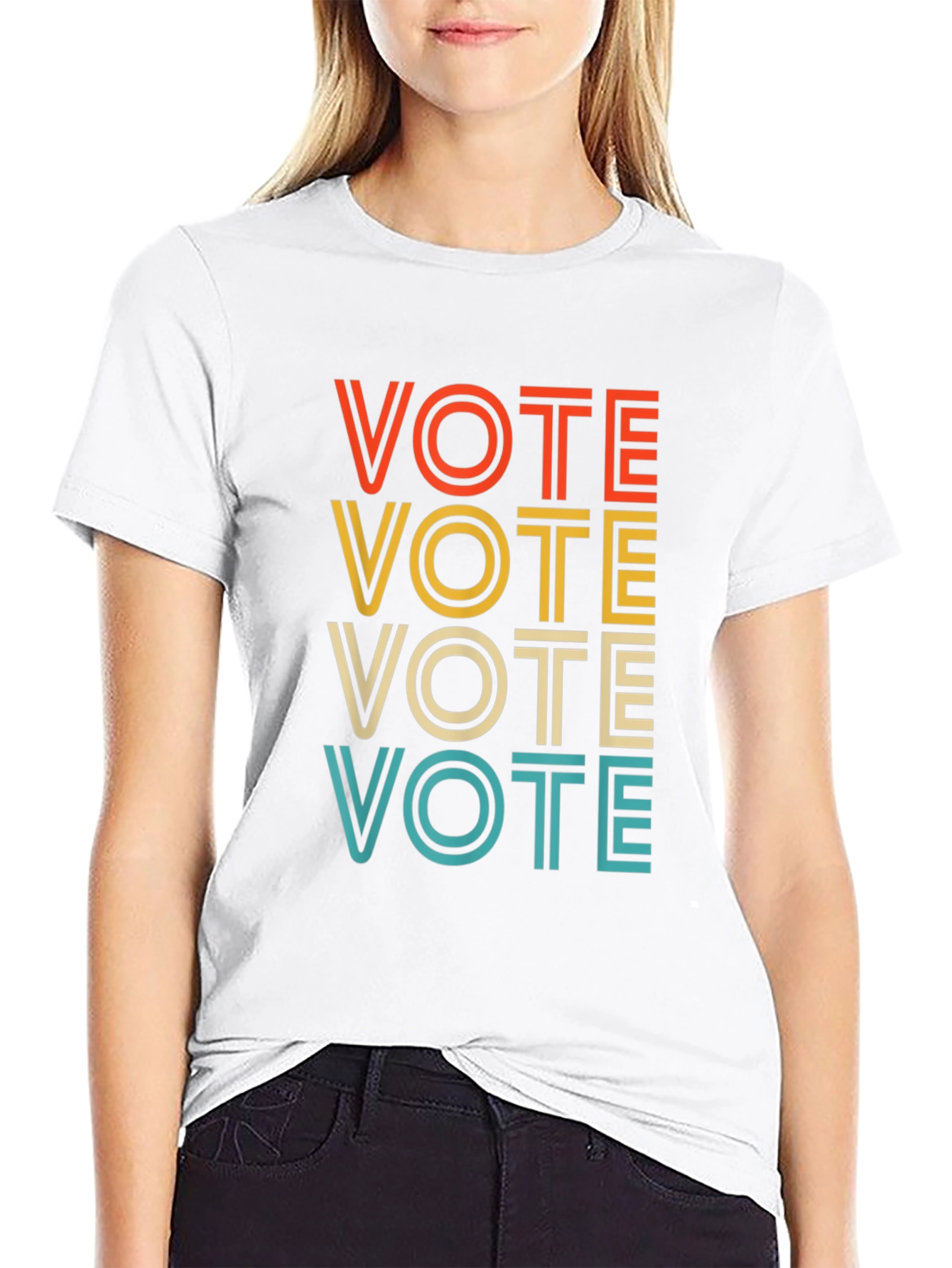 Black Retro Vote Graphic T-Shirt - Election Reminder Tee view 9