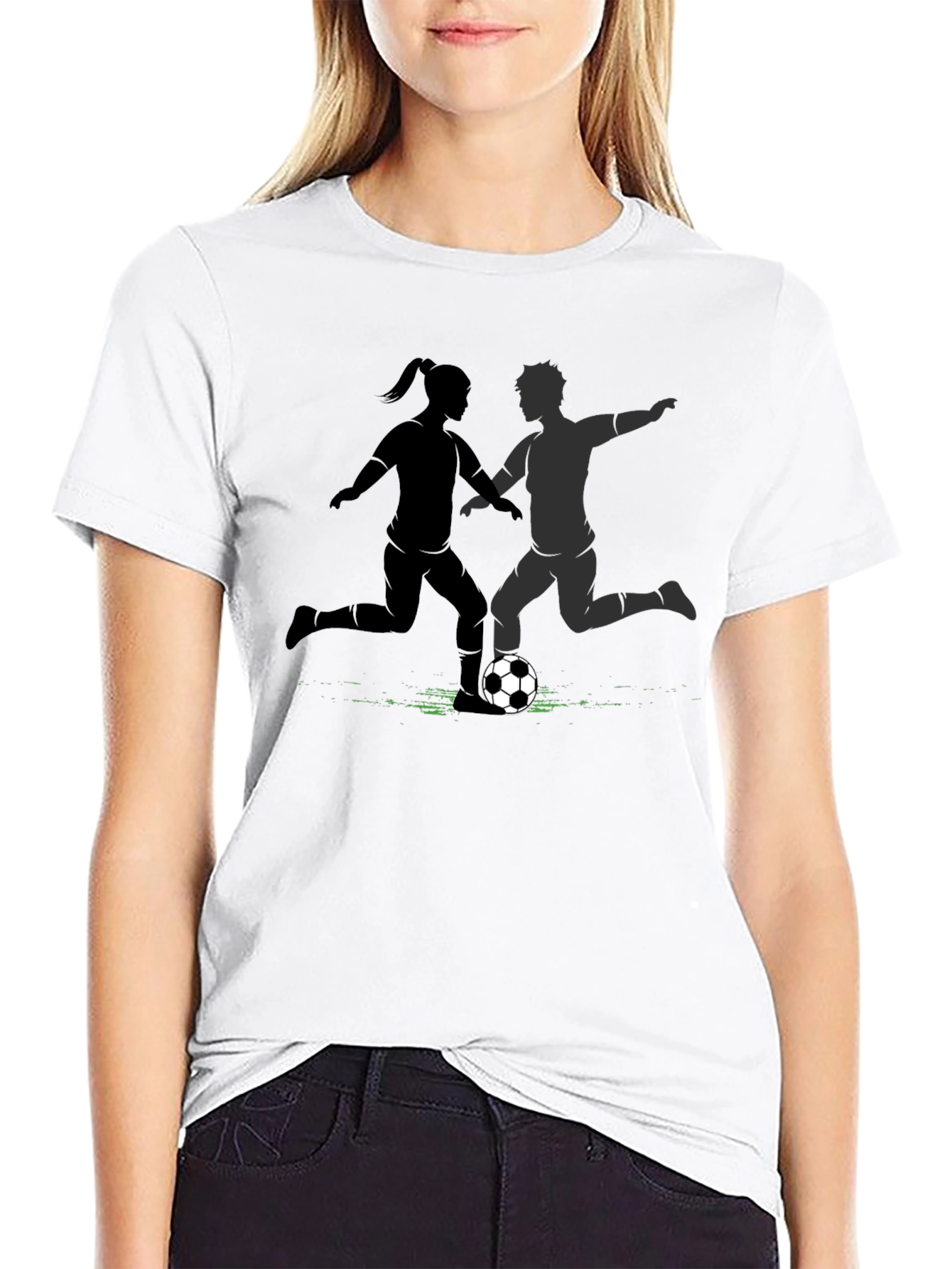 Black Soccer Player Graphic Tee - Unisex Black T-Shirt view 9