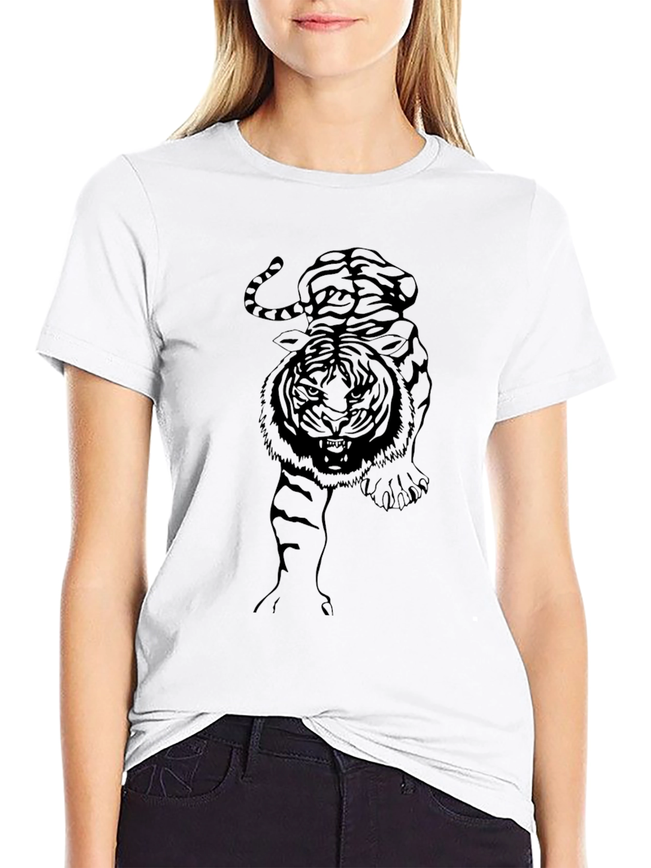 Black Black Tiger Graphic Tee - Men's Stylish Casual Shirt view 9