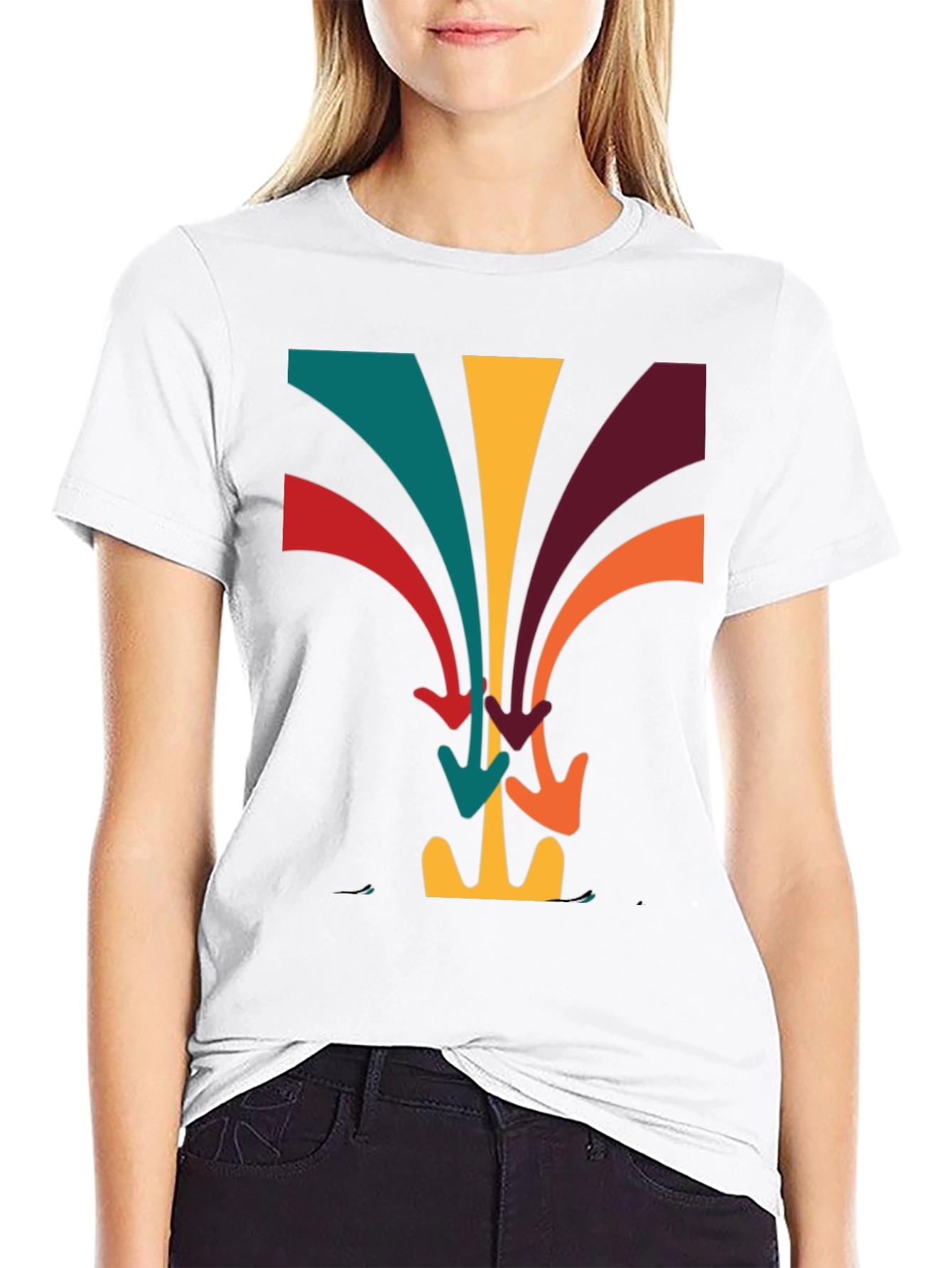 Black Retro Arrow Stream T-Shirt - Vintage Design Tee view 9