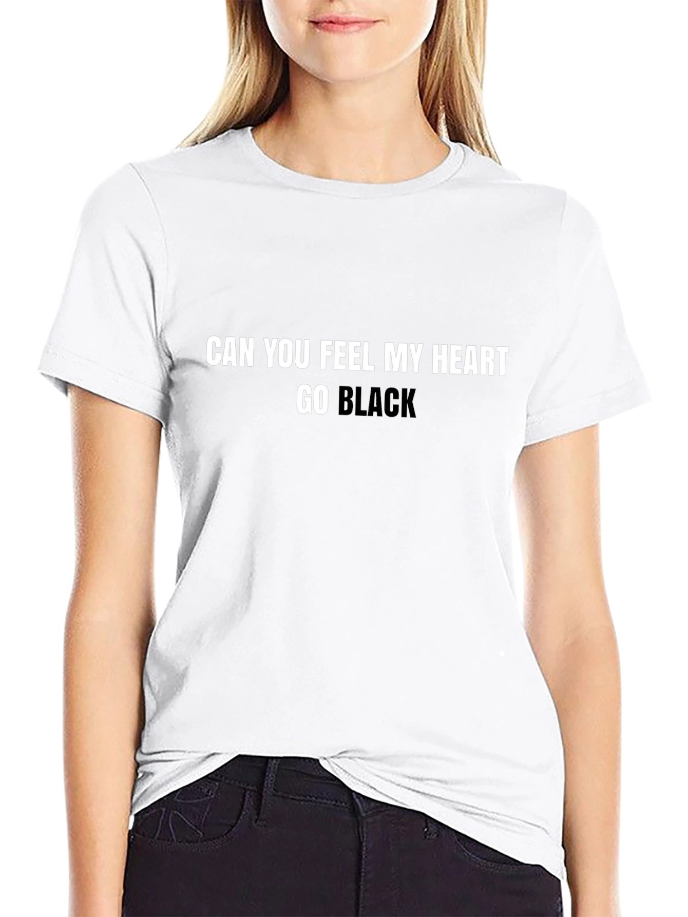 Black Can You Feel My Heart Go Black Tee view 9