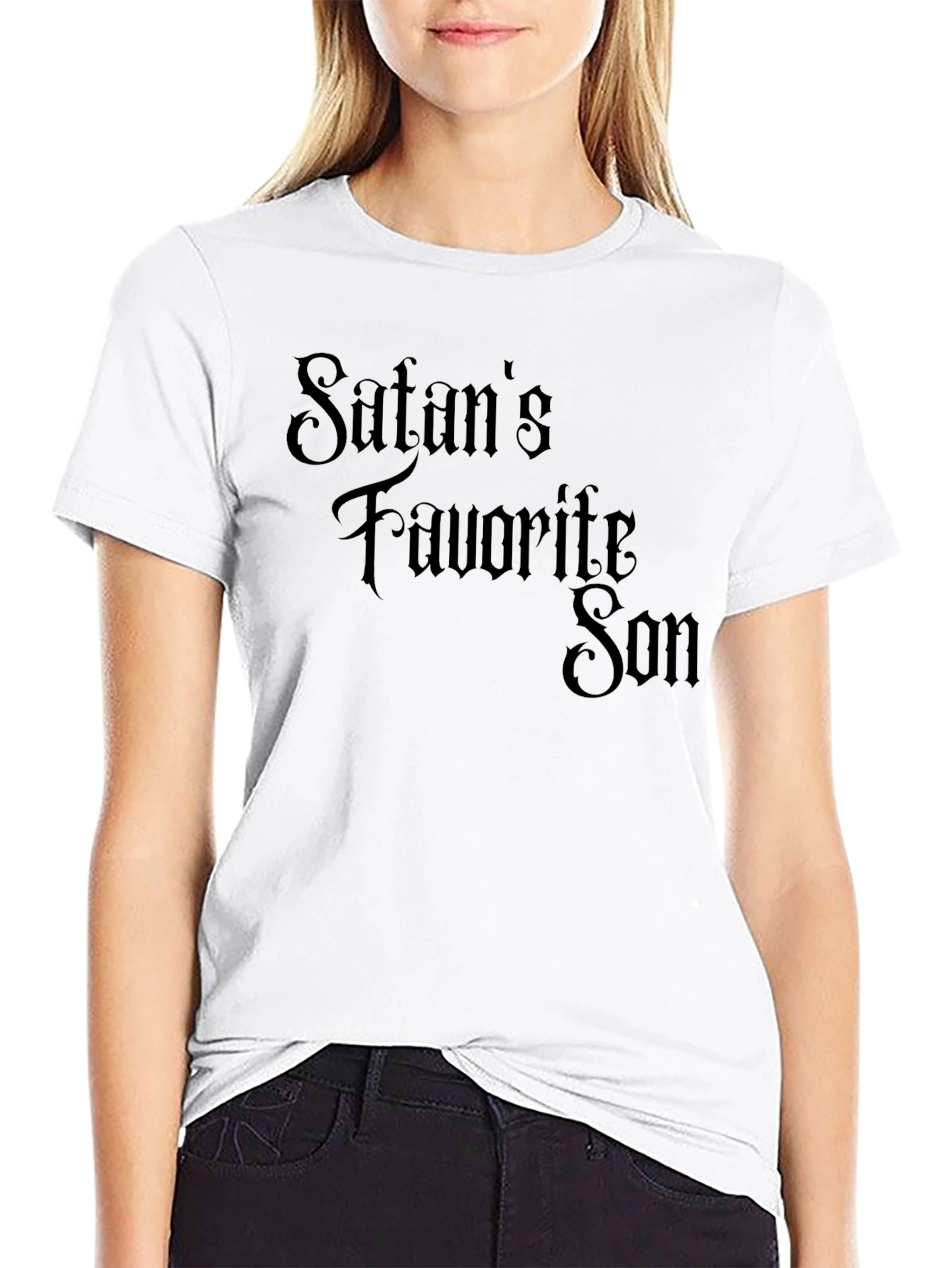 Black Satan's Favorite Son Graphic T-Shirt - Black view 9