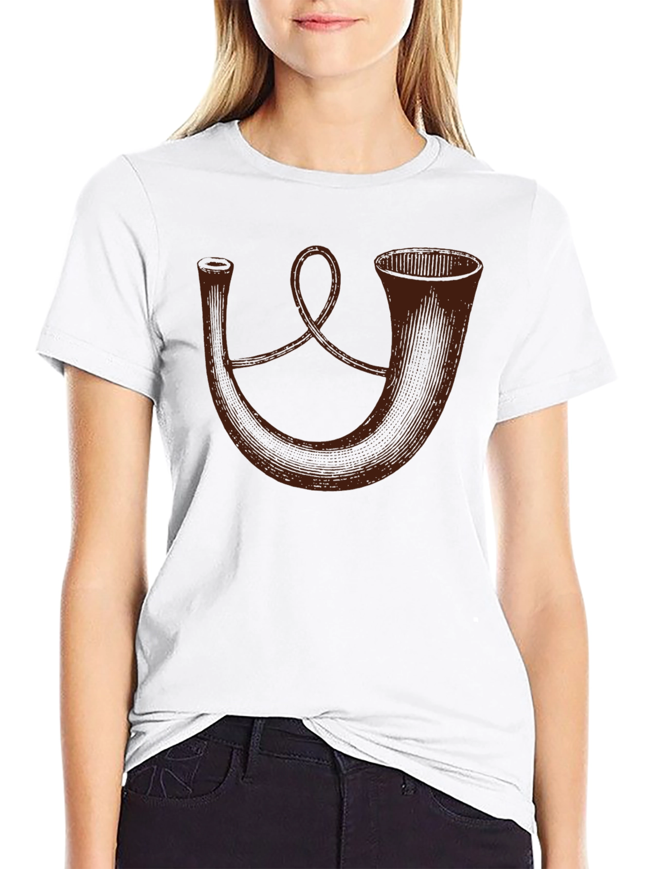 Black Vintage Horn T-Shirt - Unique Design view 9