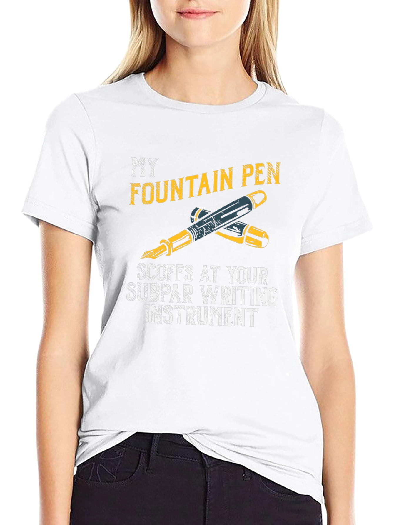 Black Fountain Pen T-Shirt - Superior Writing Instrument Tee view 9