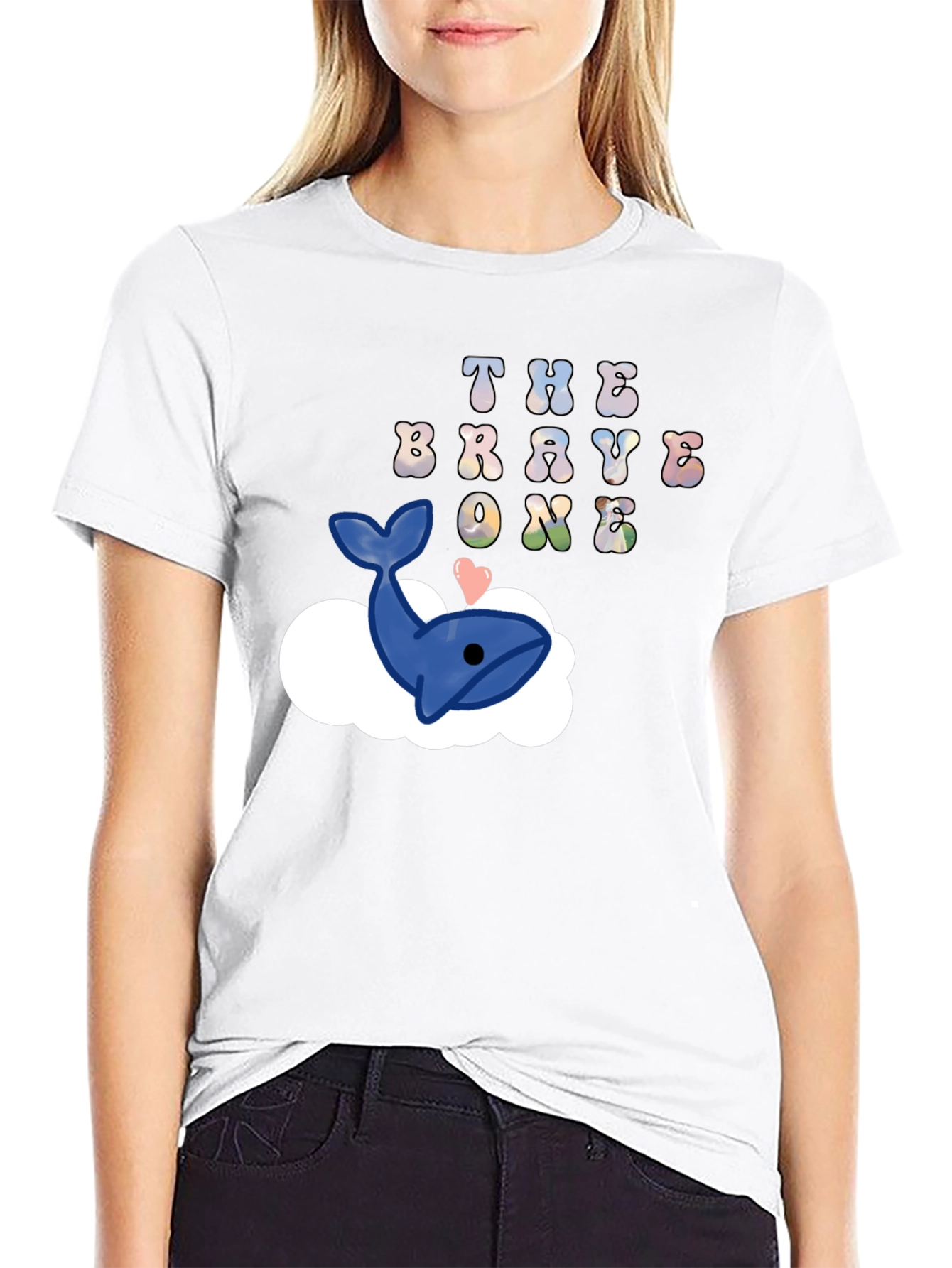 Black The Brave One Whale Cloud T-Shirt view 9