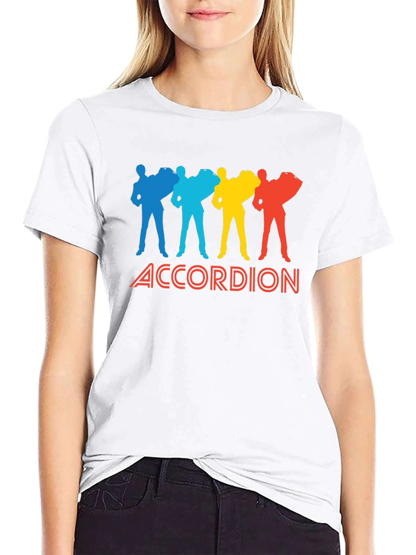 Black Accordion Player Graphic Tee - Black Cotton view 9