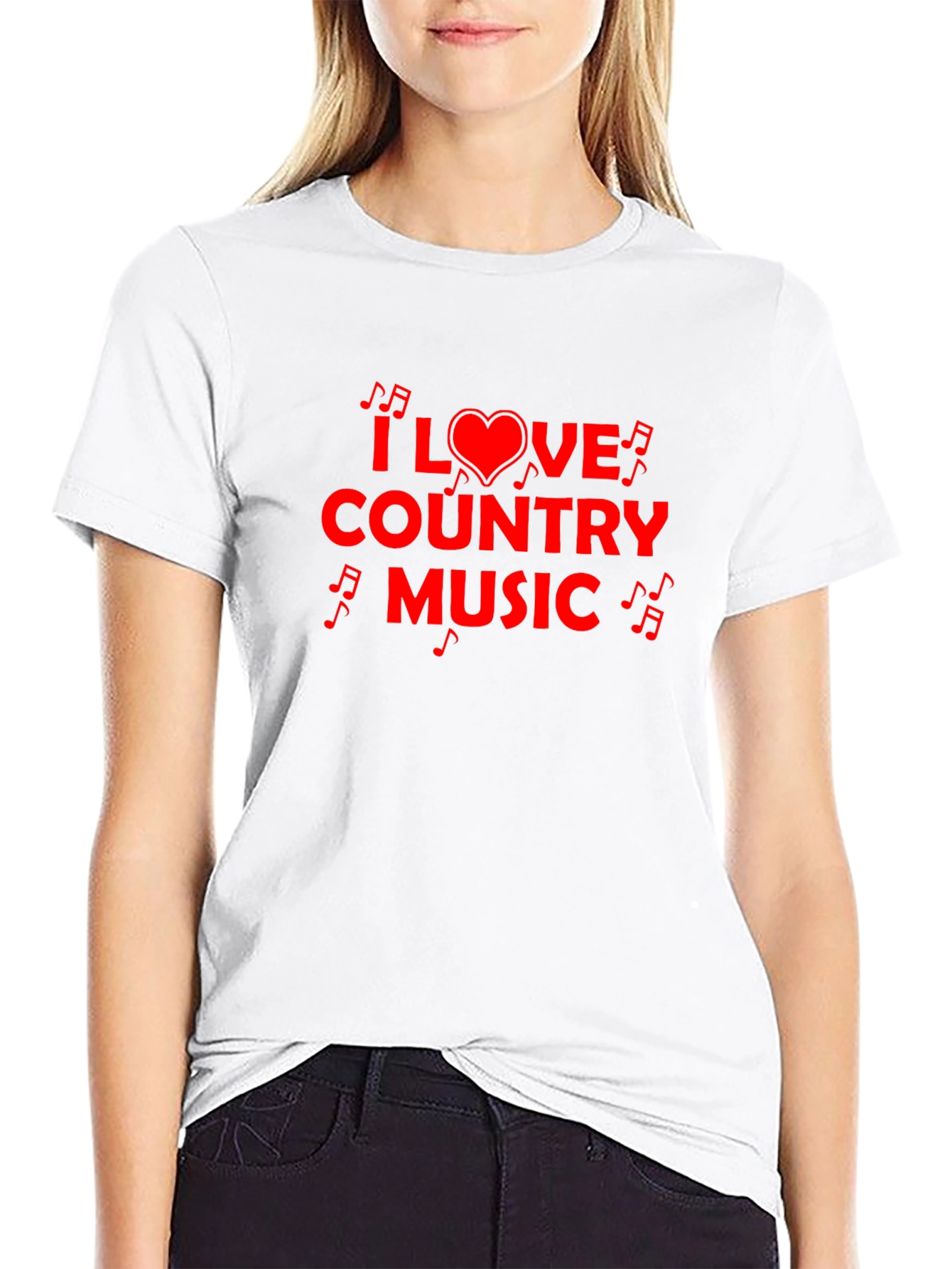 Black I Love Country Music T-Shirt view 9