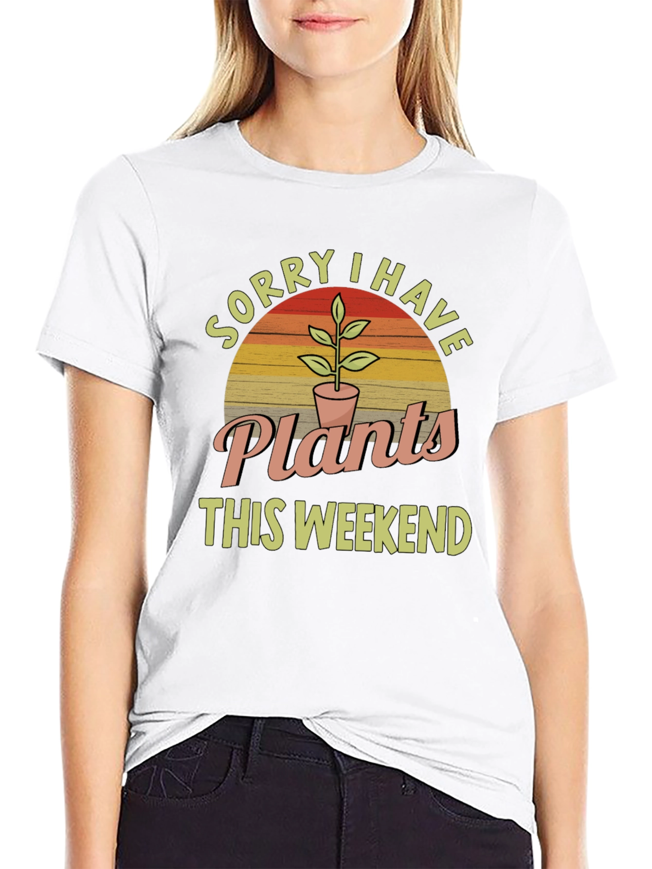 Black Sorry I Have Plants This Weekend T-Shirt view 9