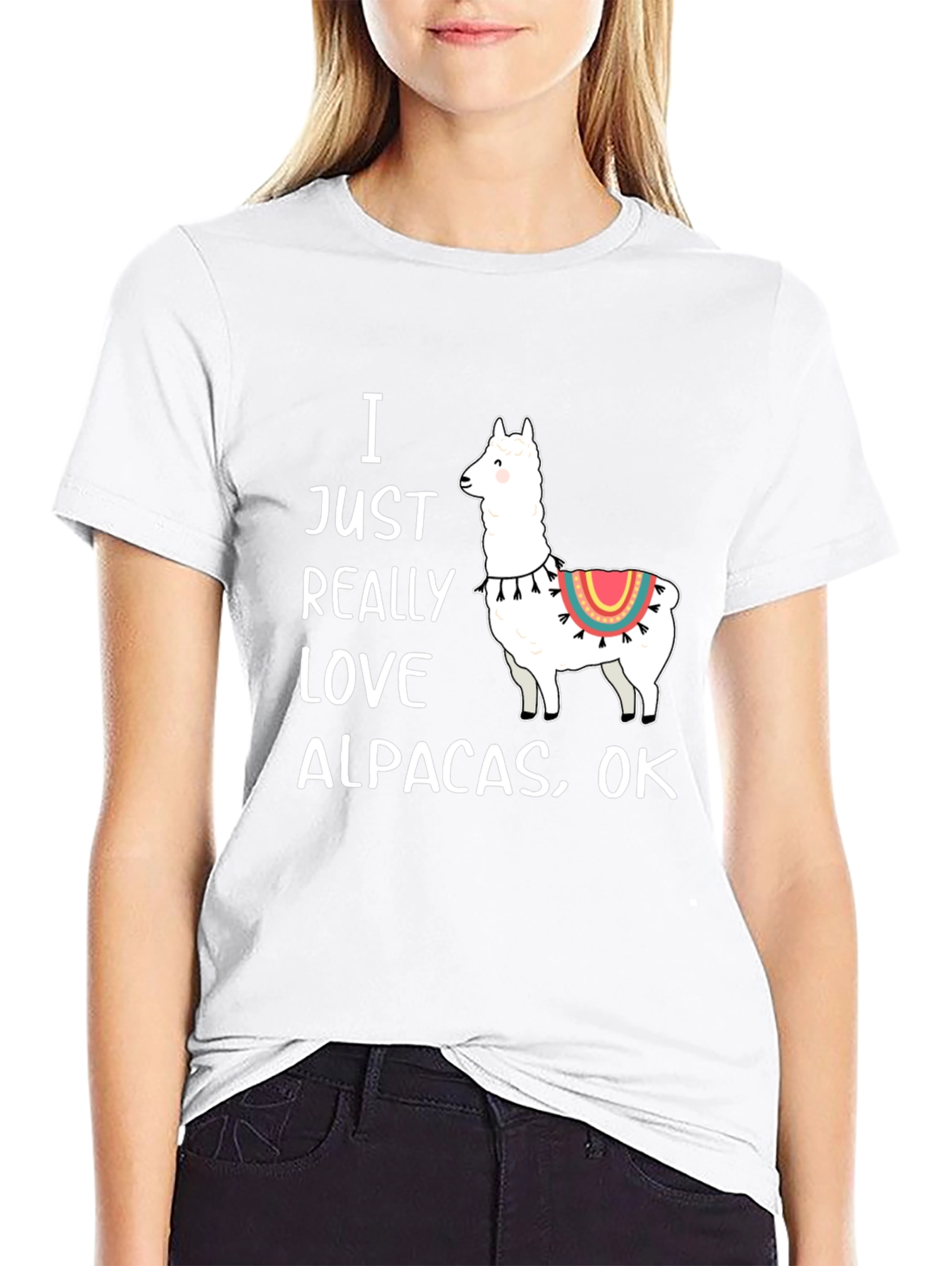 Black I Love Alpacas Graphic T-Shirt -  Funny Alpaca Tee view 9