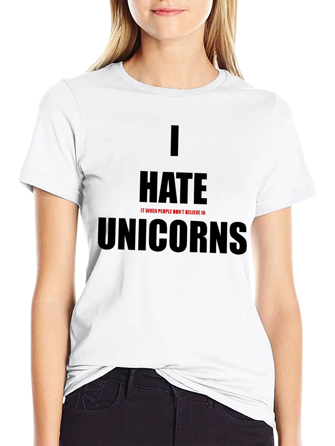 Black I Hate It When People Don't Believe In Unicorns T-Shirt view 9