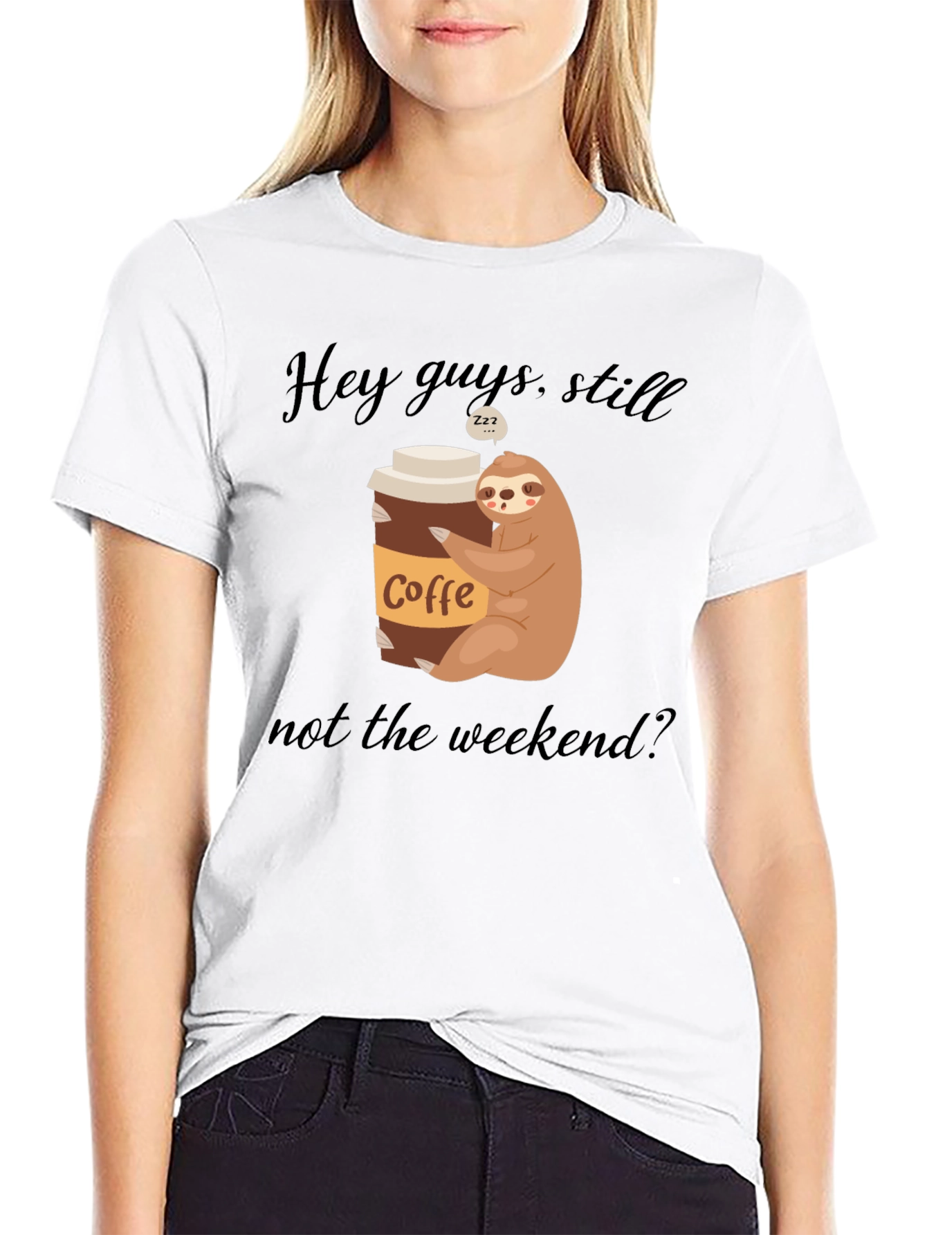 Black Coffee Sloth Graphic Tee - Weekend Vibes view 9