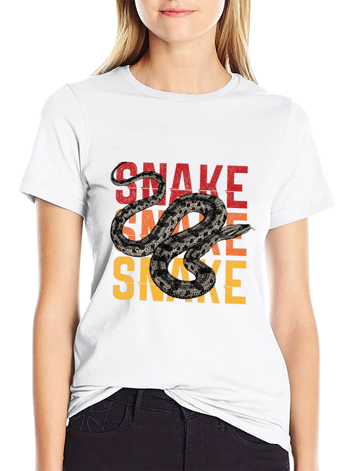Black Snake T-Shirt - Vintage Graphic Tee view 9