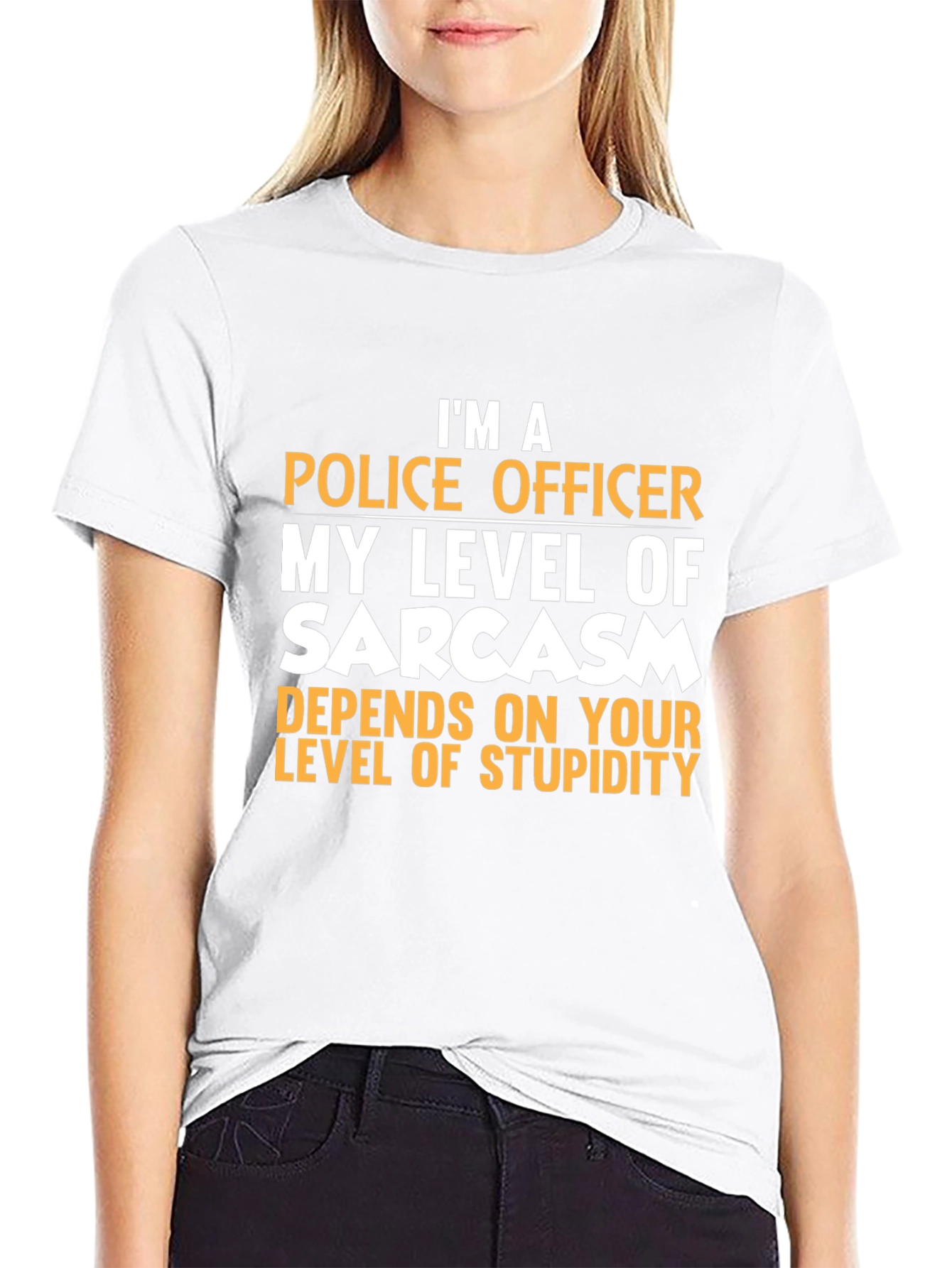 Black Sarcastic Police Officer Graphic Tee view 9