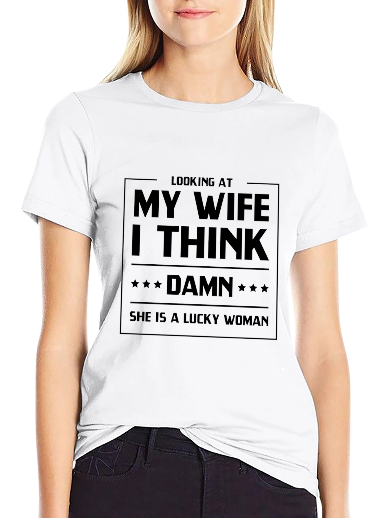 Black Lucky Wife Graphic Tee - Black T-Shirt view 9