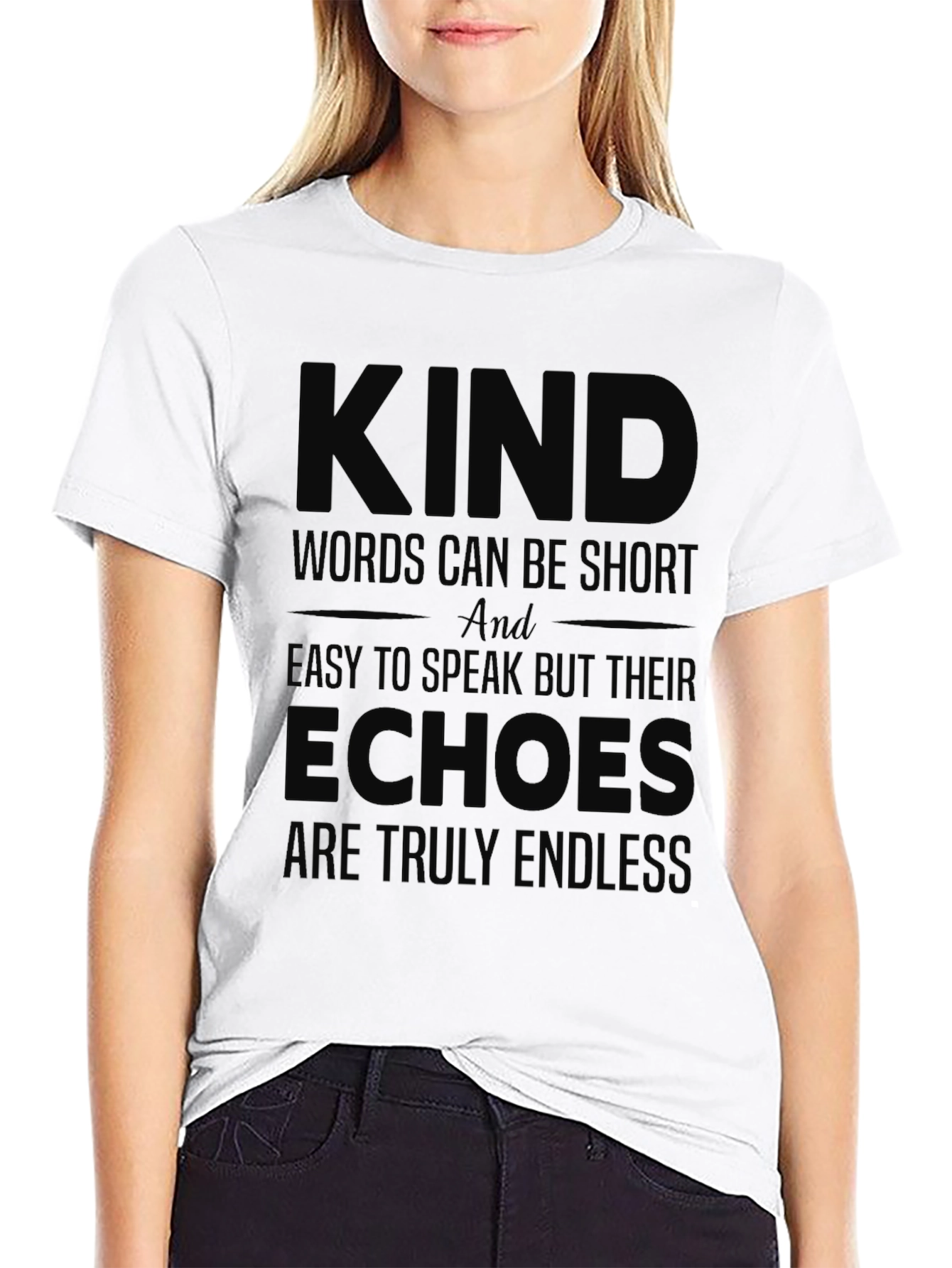 Black Kind Words Echo T-Shirt view 9
