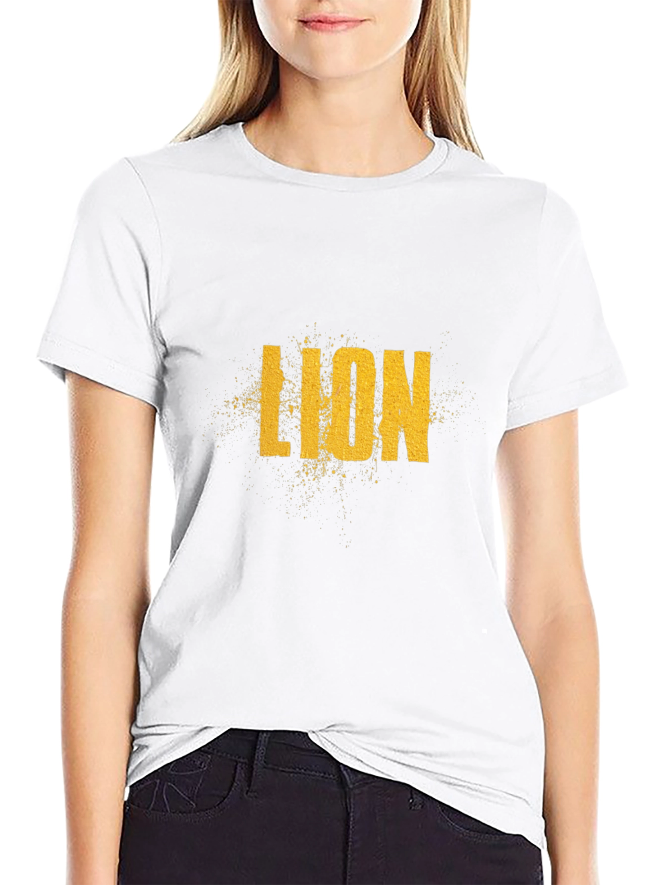 Black Lion Graphic Print Black T-Shirt view 9