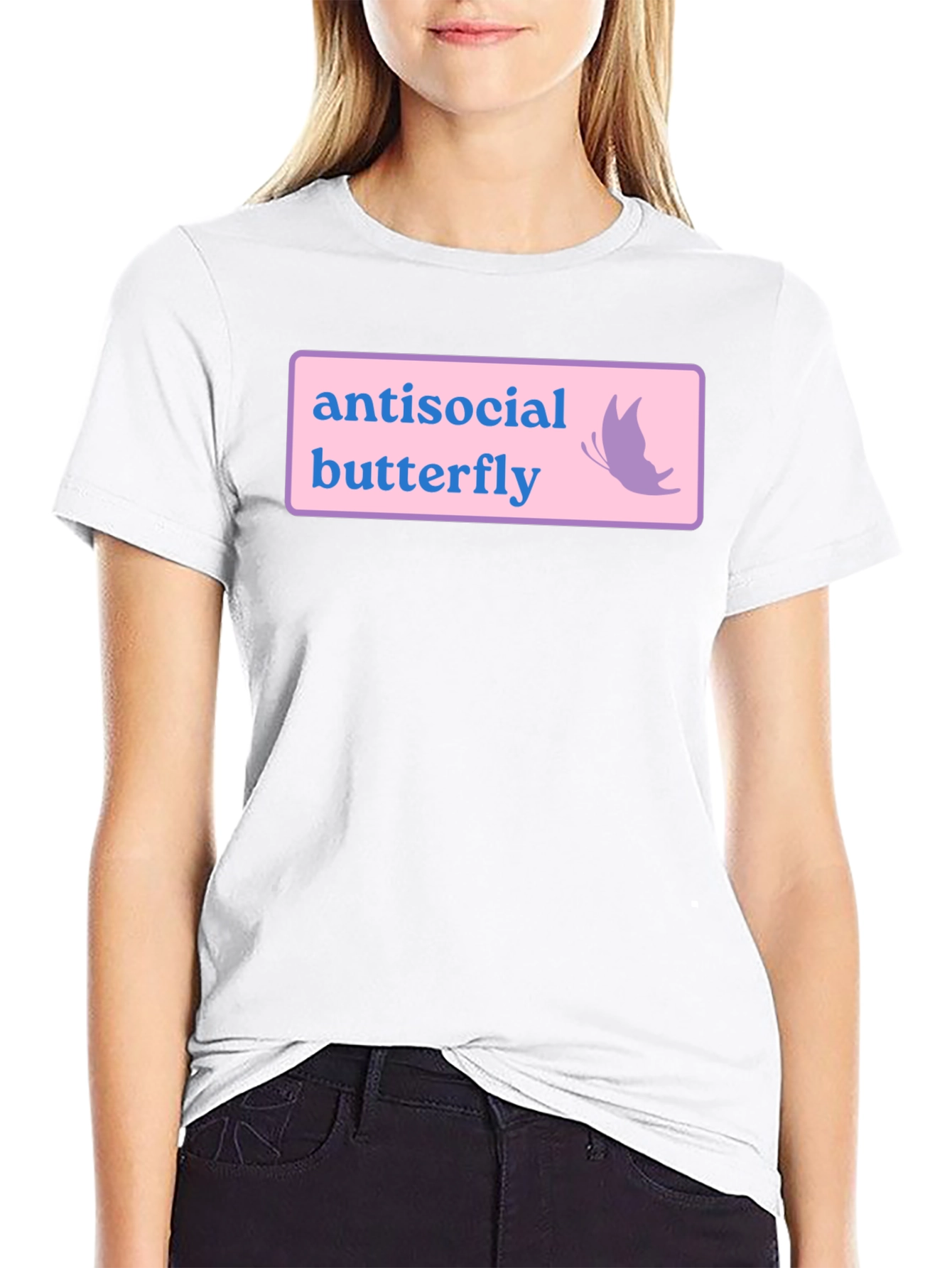 Black Antisocial Butterfly Graphic Tee - Black view 9