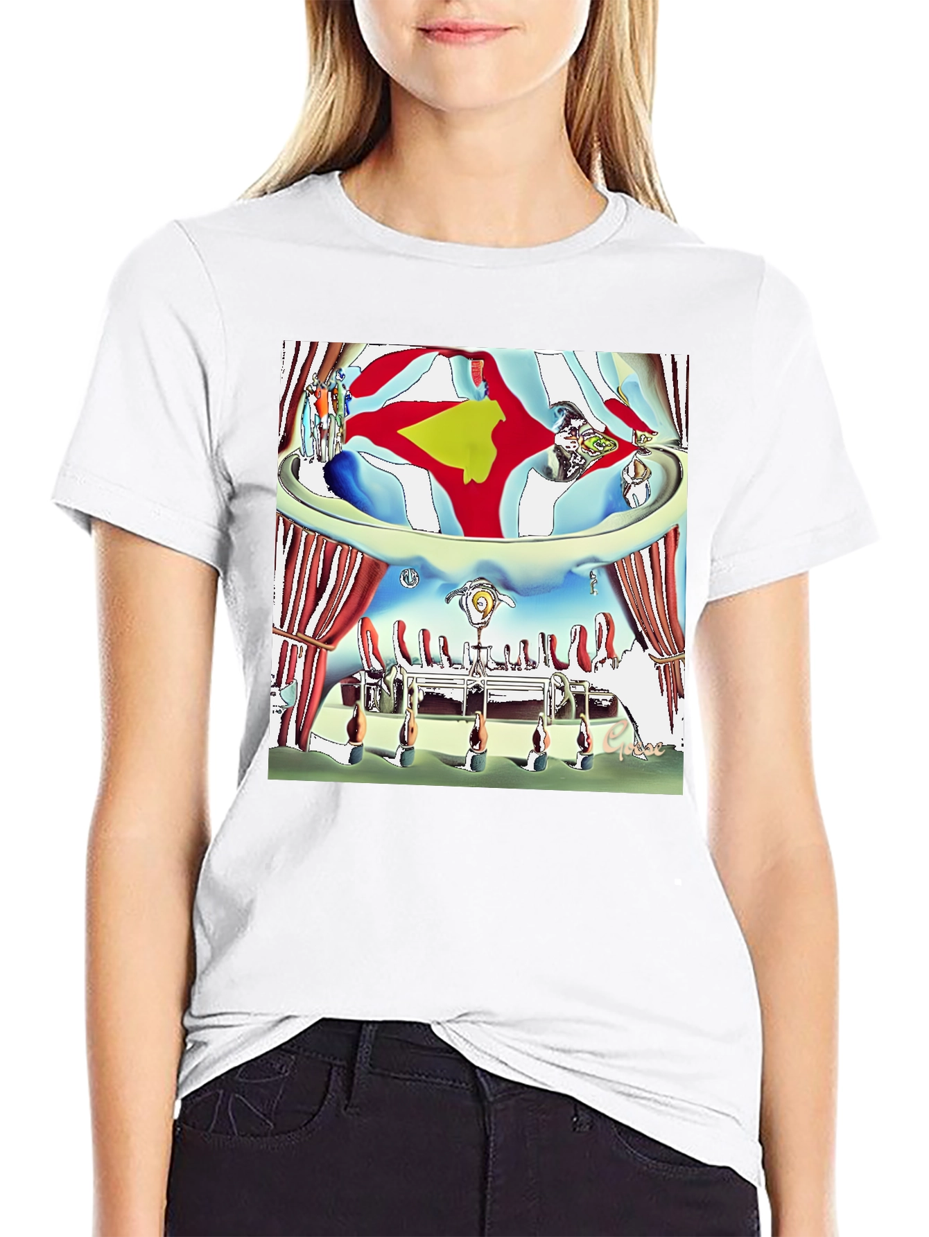 Black Surreal Art Print Black T-Shirt view 9