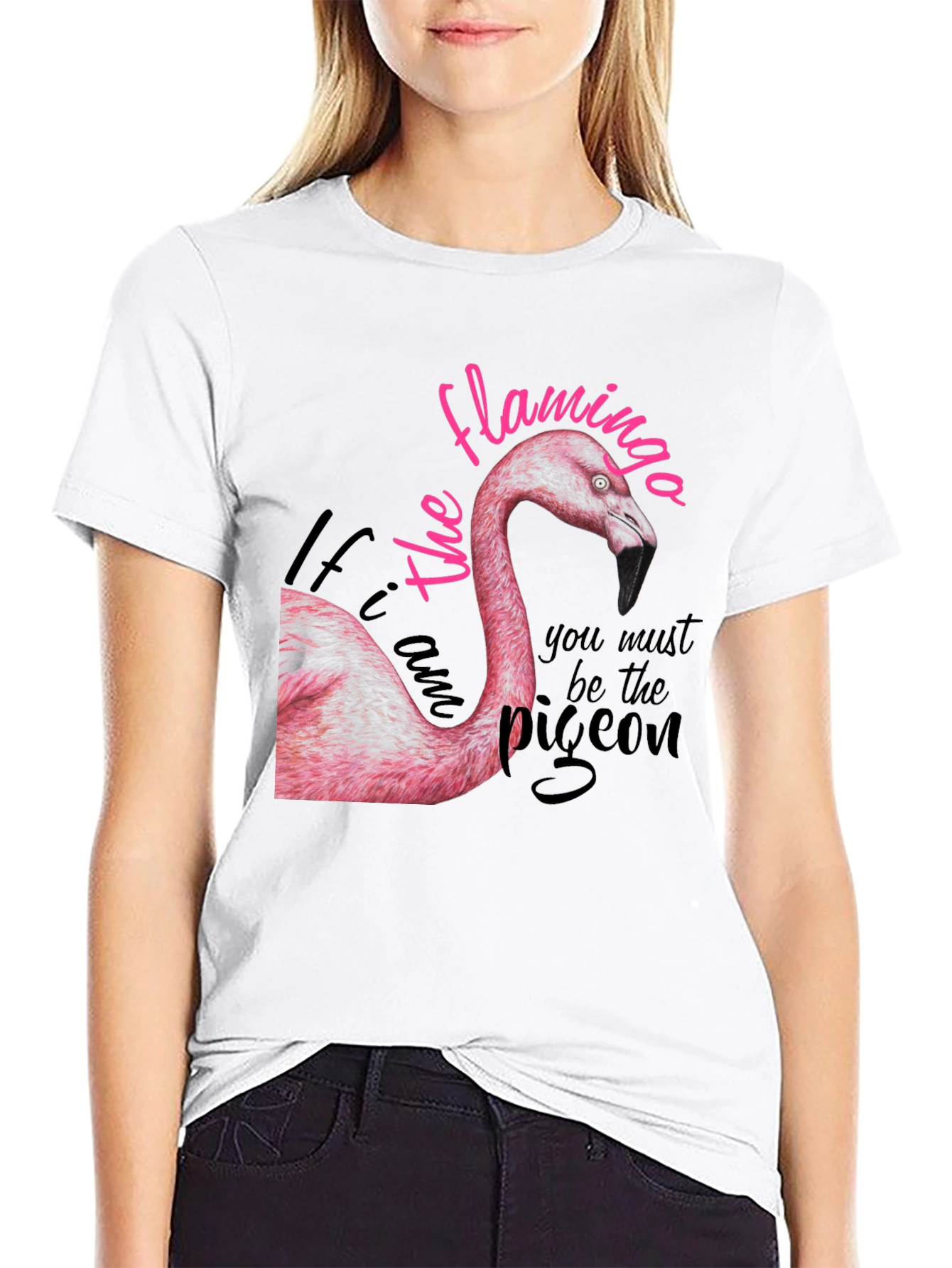 Black Flamingo Graphic Print Tee - Be the Flamingo T-Shirt view 9