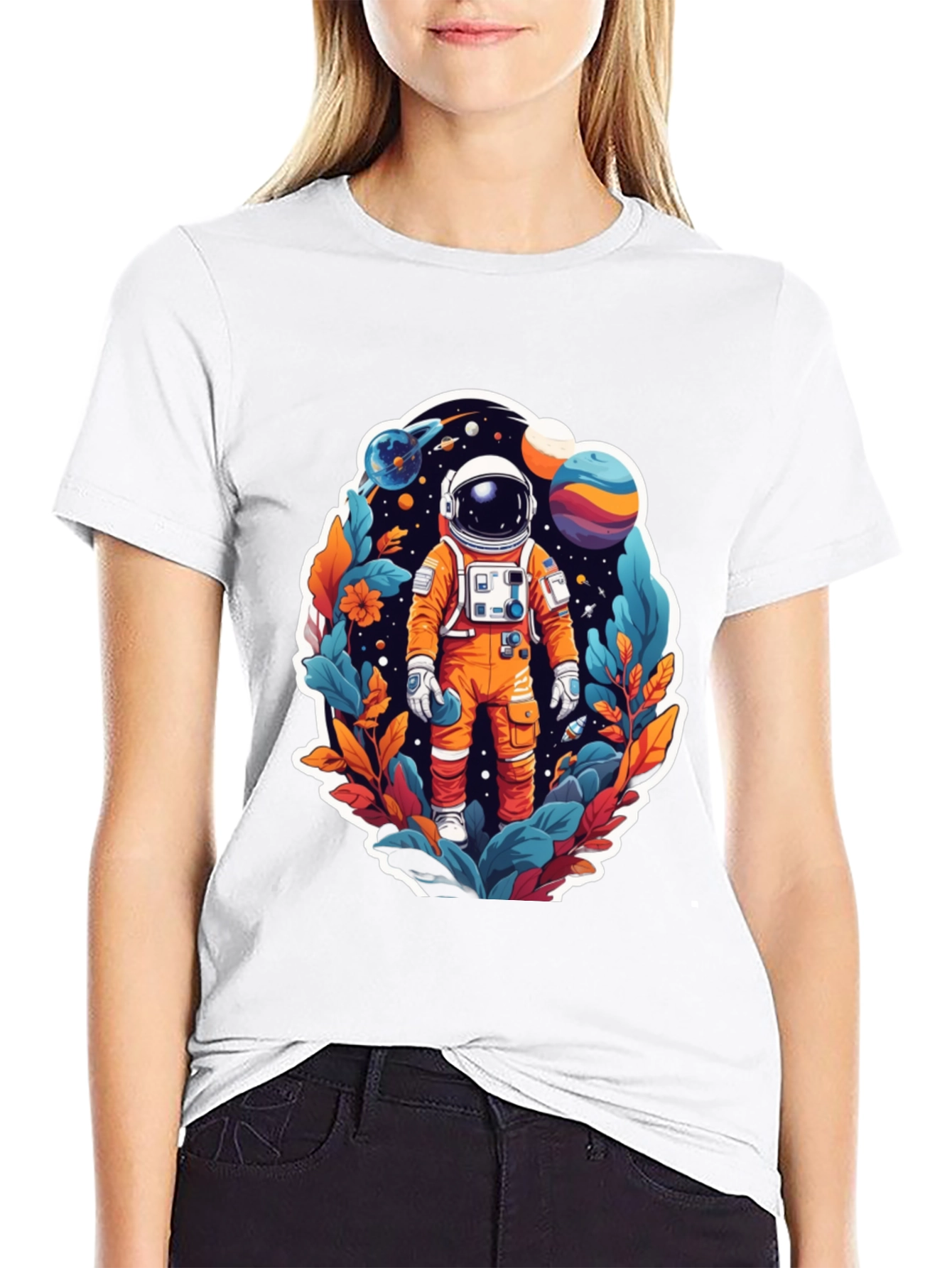 Black Astronaut in Space T-Shirt view 9