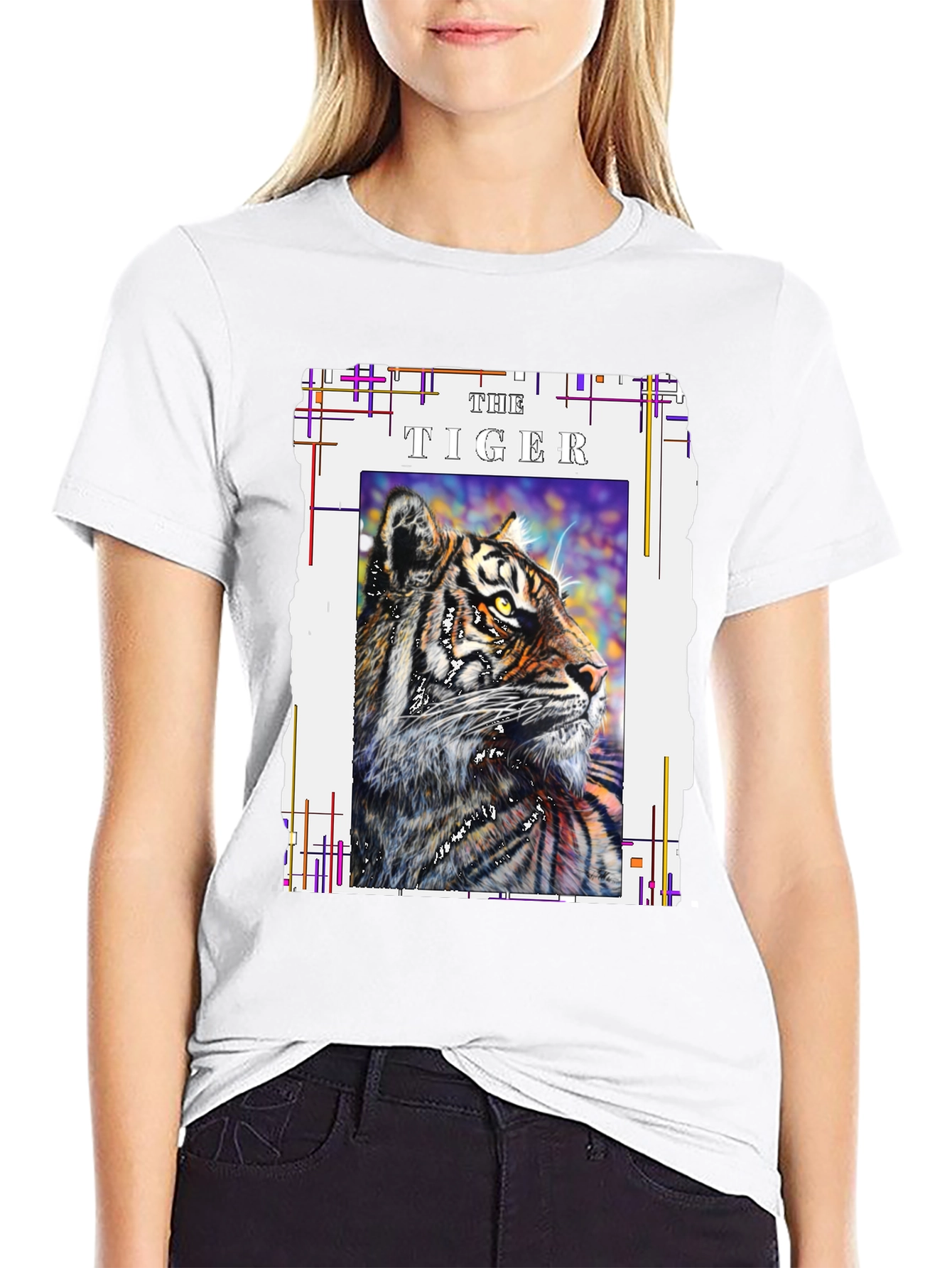 Black The Tiger Graphic T-Shirt view 9