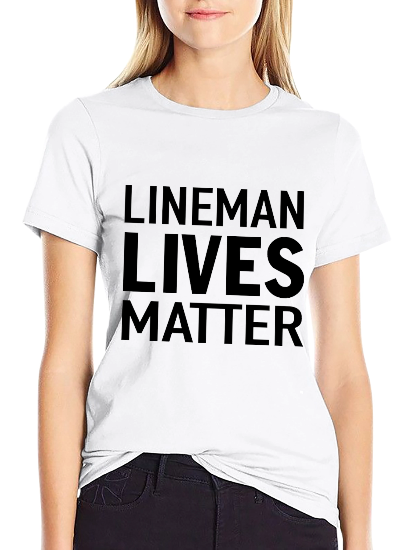 Black Lineman Lives Matter Graphic Tee - Black view 9