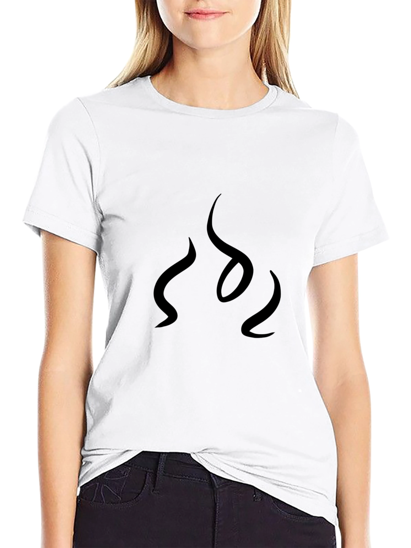 Black Men's Black Graphic Tee - Abstract Flame Design view 9