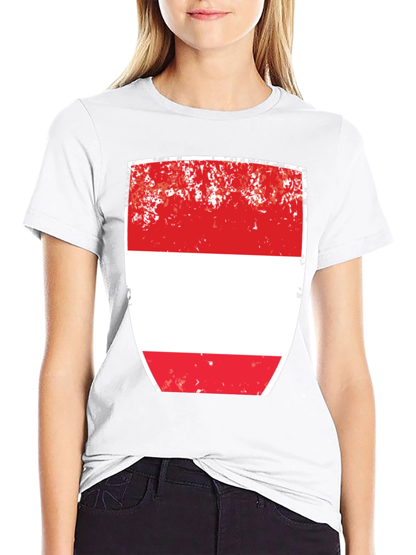 Black Austria Flag T-Shirt - Red and White Shield Design view 9