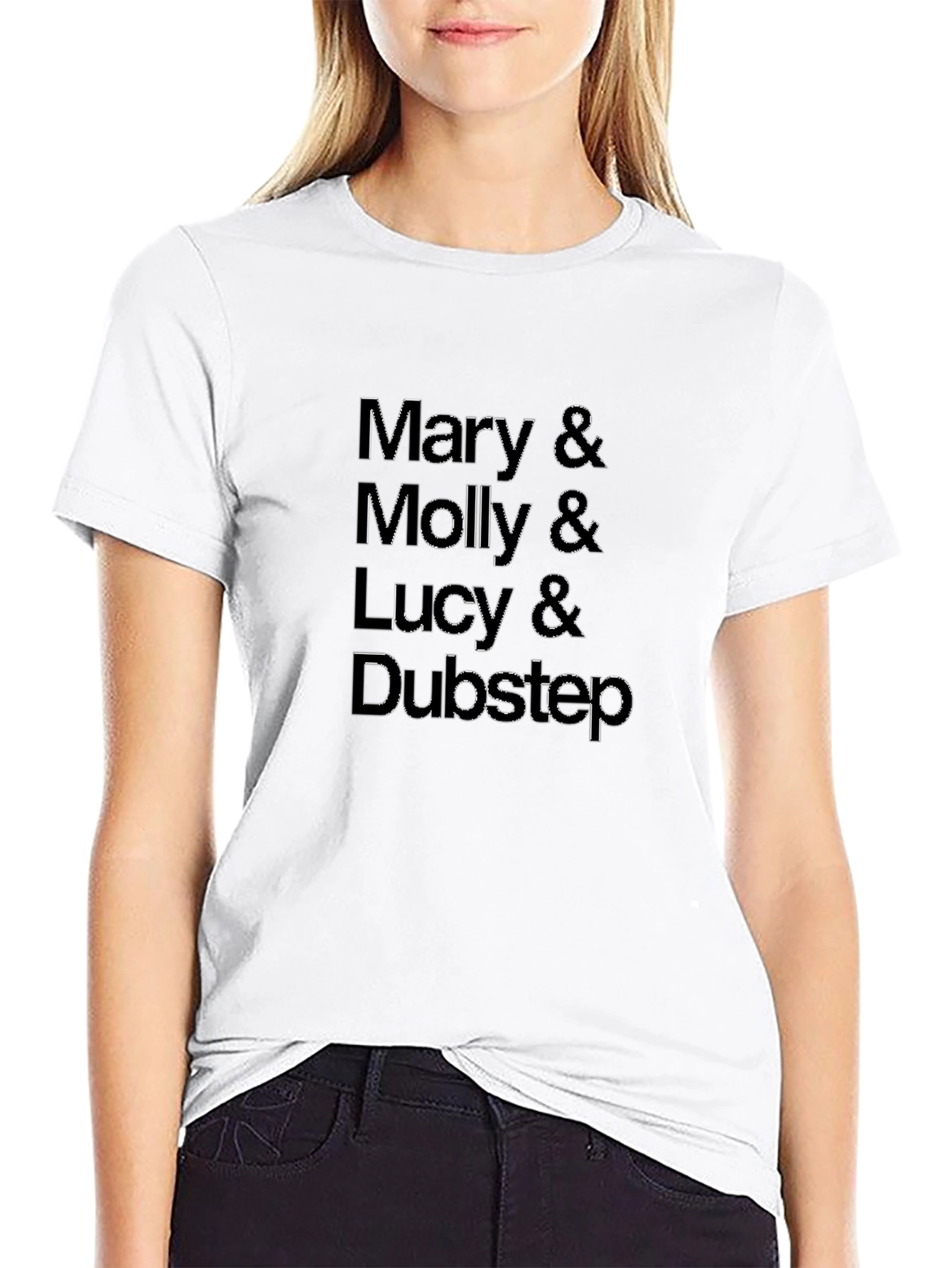 Black Mary Molly Lucy Dubstep Funny Graphic Tee view 9