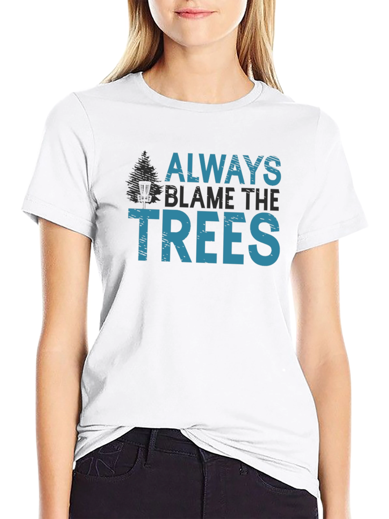 Black Always Blame the Trees Graphic Tee view 9