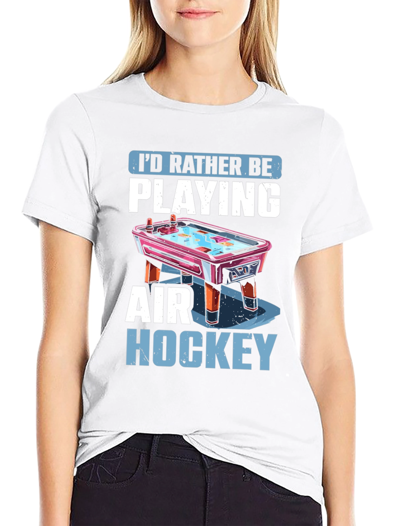 Air Hockey Fan T-Shirt: I'd Rather Be Playing Tee - 9