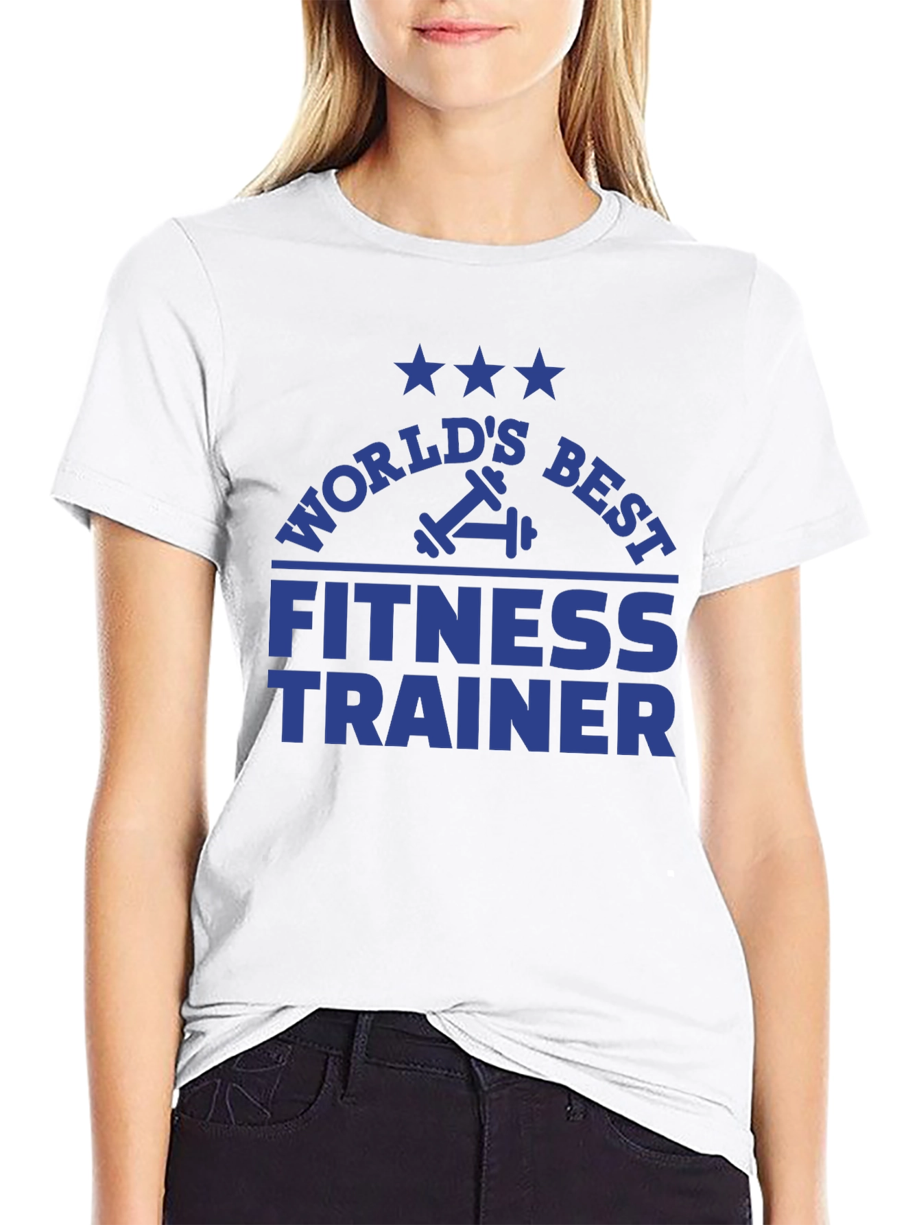 Black World's Best Fitness Trainer T-Shirt view 9