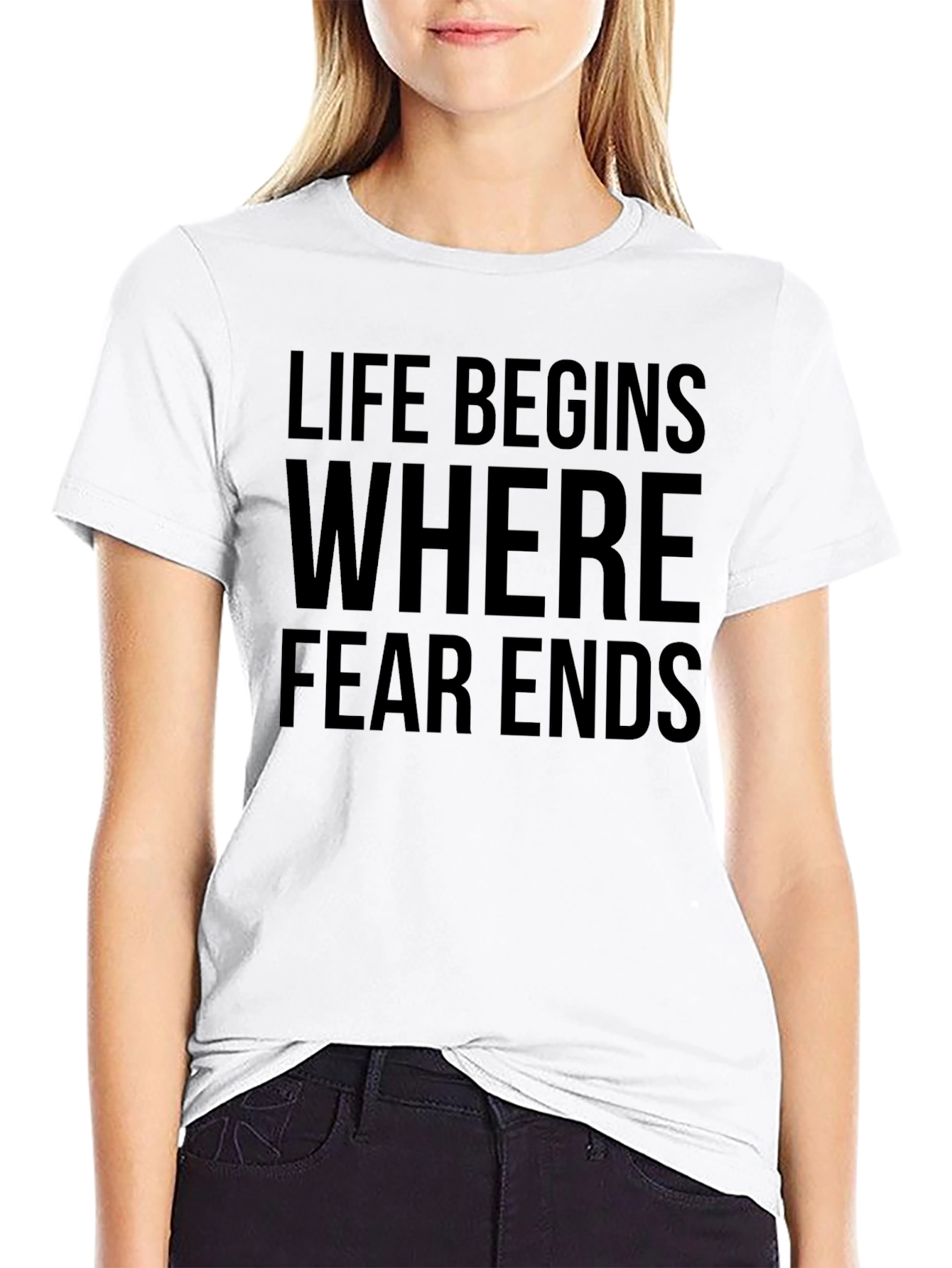 Black Life Begins Where Fear Ends Graphic T-Shirt view 9