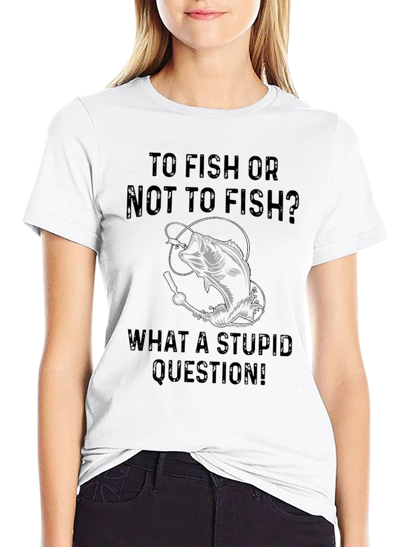 Black Fishing T-Shirt - To Fish Or Not To Fish - Funny Angler Tee view 9