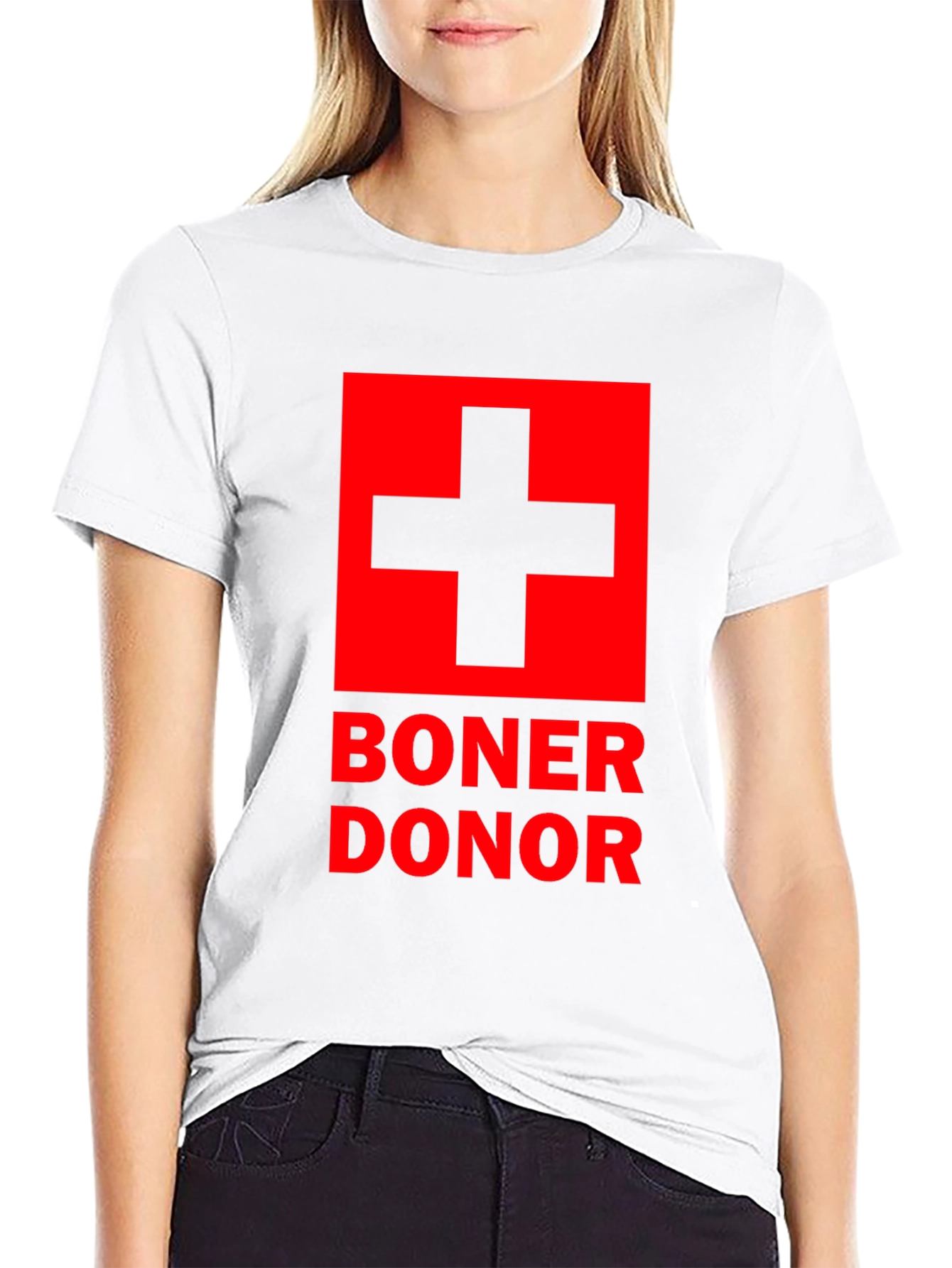 Black Boner Donor Graphic T-Shirt - Red Cross view 9