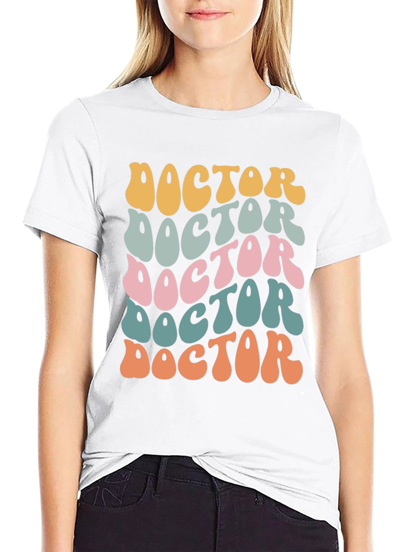 Black Retro Doctor T-Shirt - Groovy Medical Apparel view 9