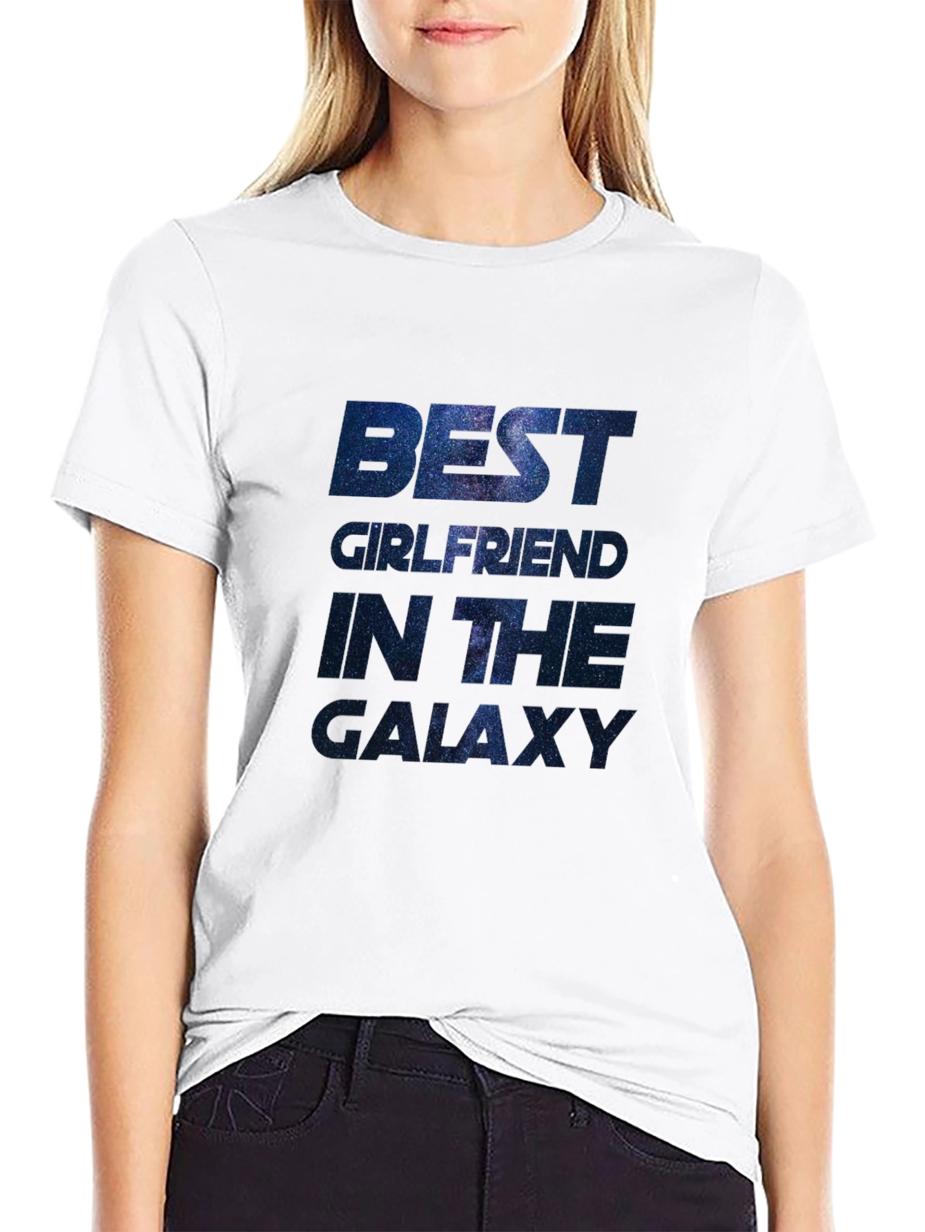 Black Best Girlfriend in the Galaxy Graphic T-Shirt - Black view 9